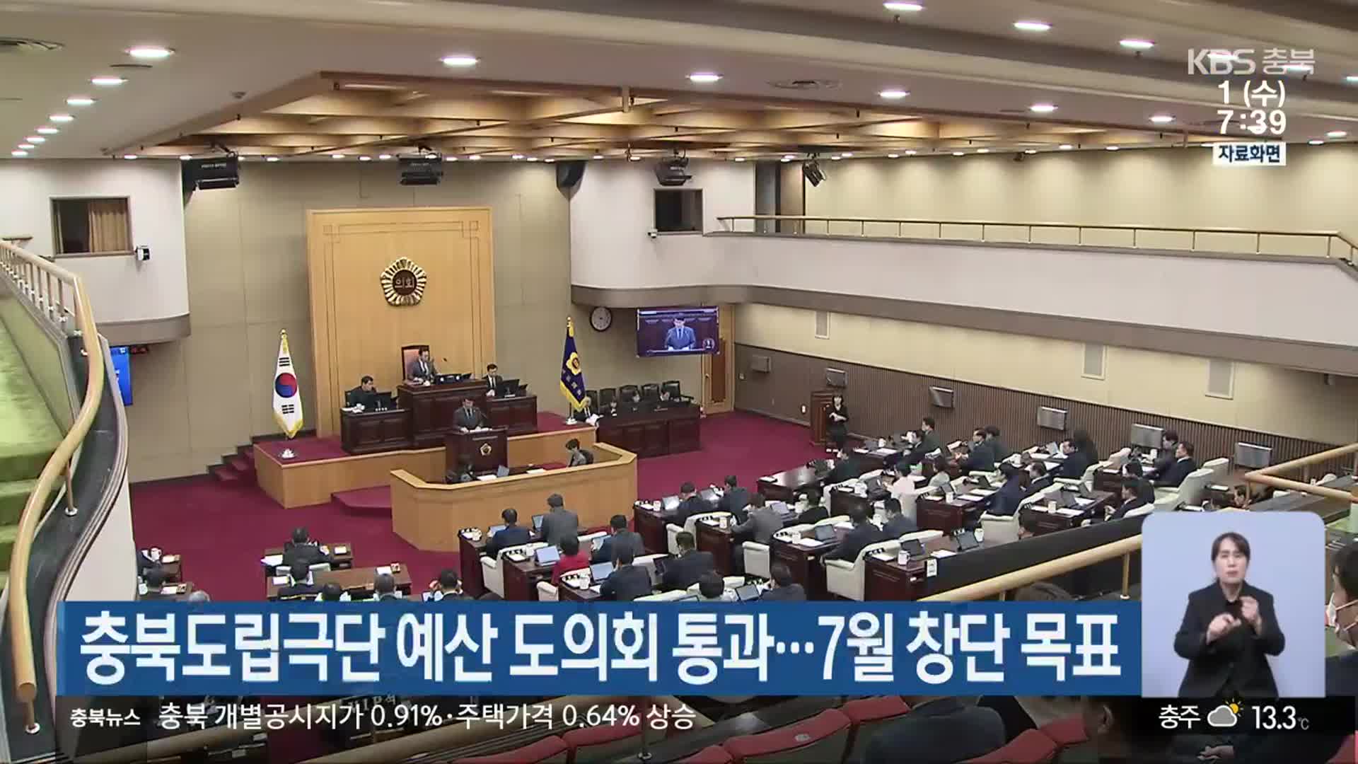 충북도립극단 예산 도의회 통과…7월 창단 목표