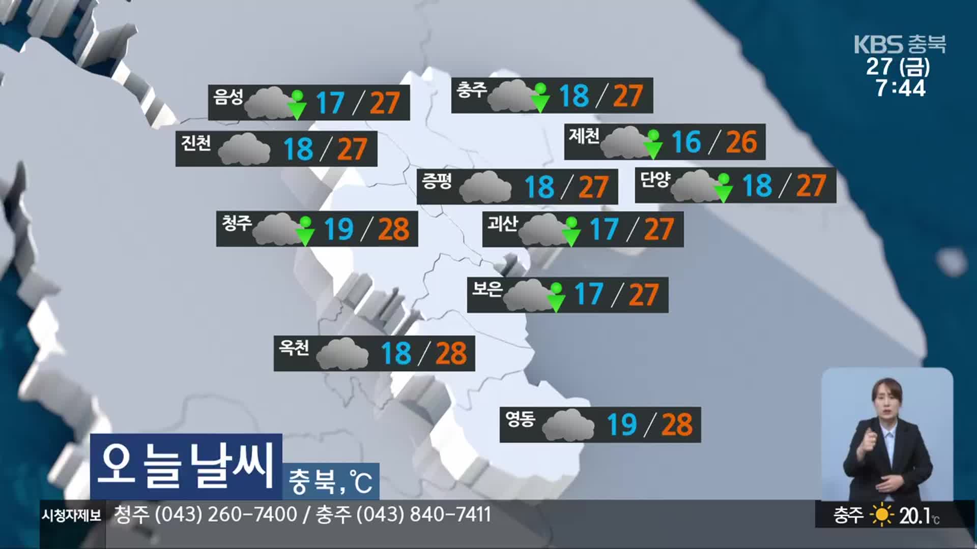 [날씨] 충북 가끔 구름 많고 소나기…낮 최고 28도