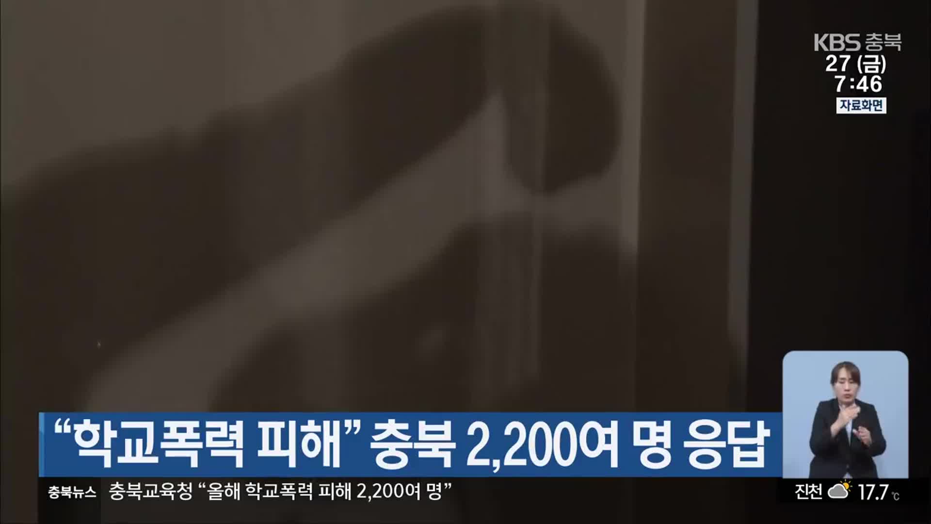 “학교폭력 피해” 충북 2,200여 명 응답