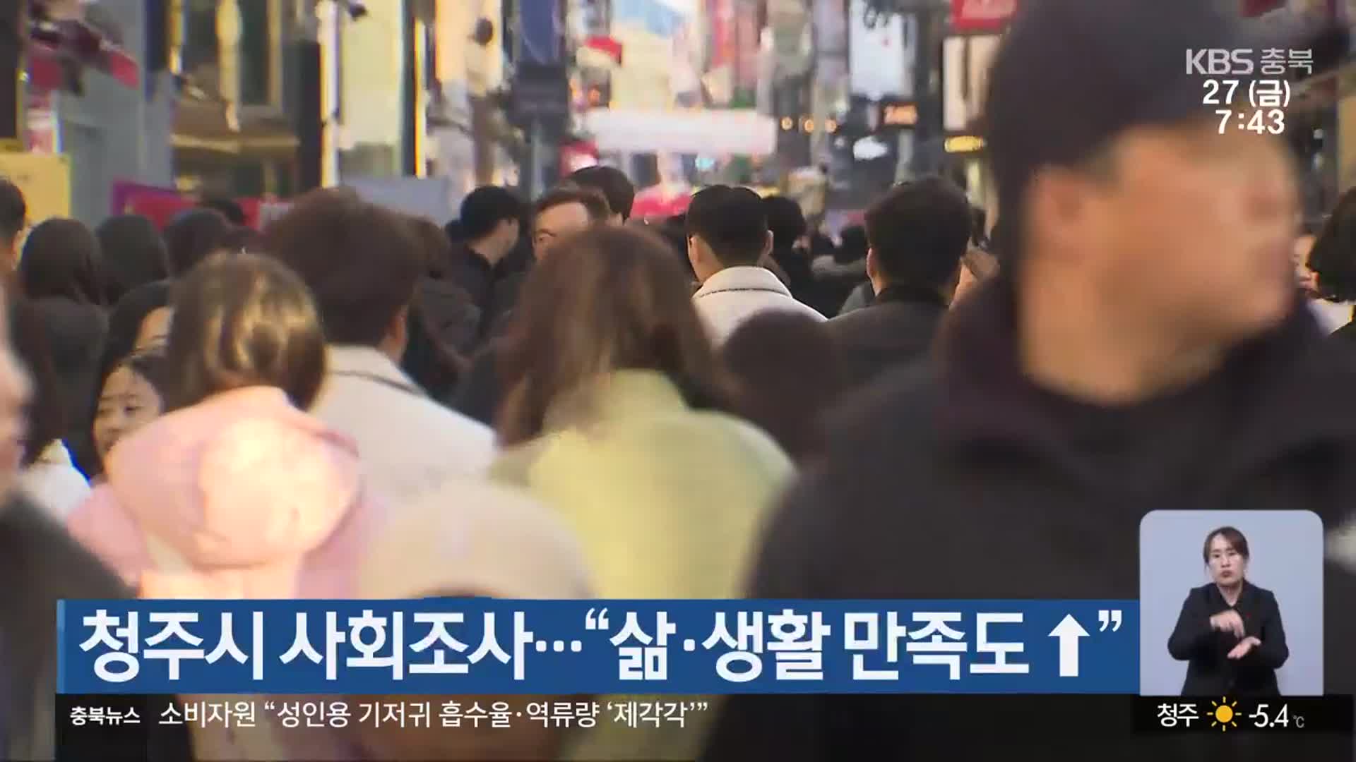 청주시 사회조사…“삶·생활 만족도 ↑”