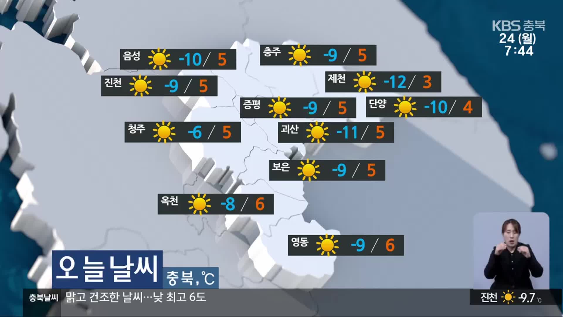 [날씨] 괴산·제천 한파주의보…충북 전역 건조주의보