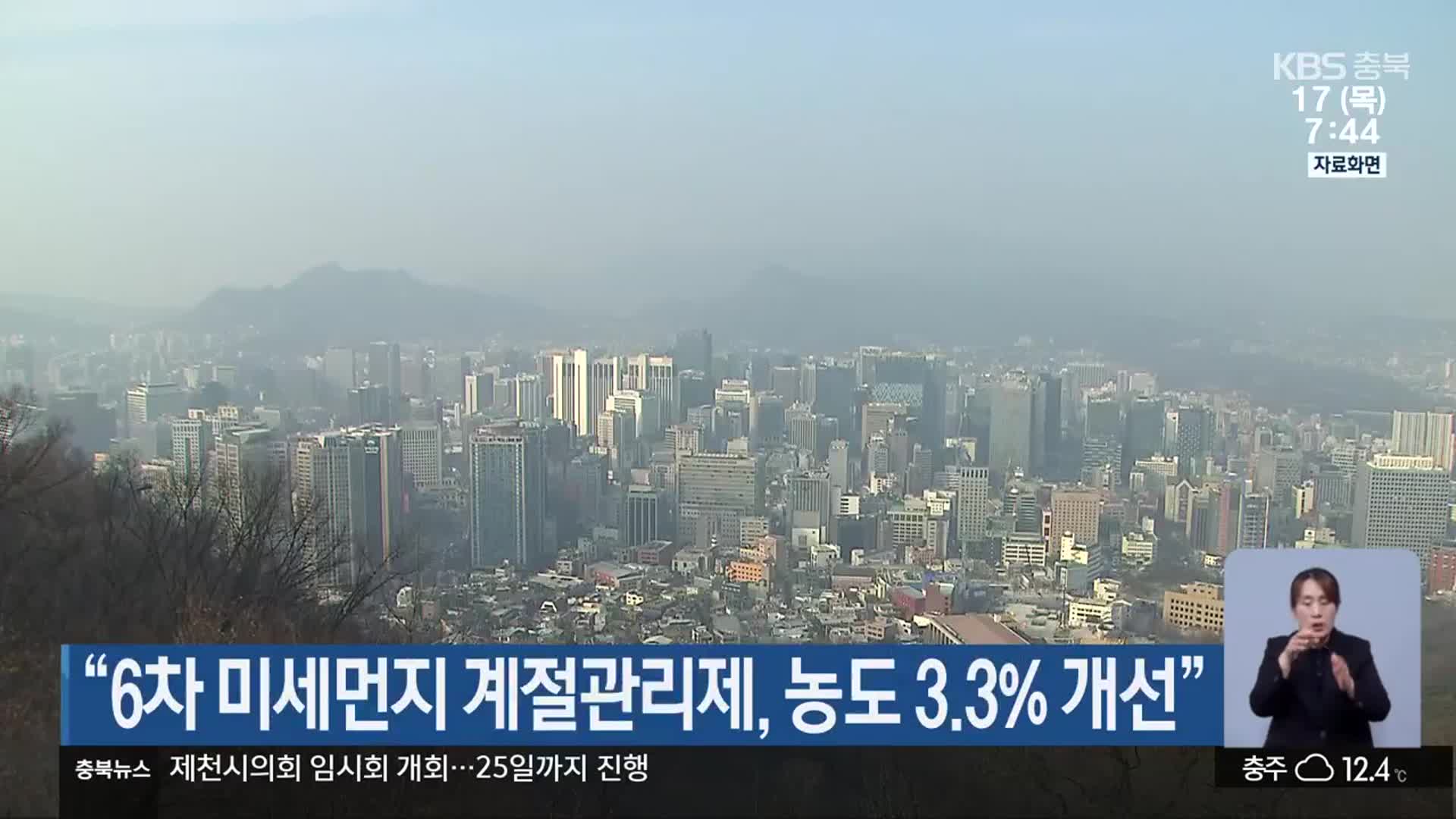 “6차 미세먼지 계절관리제, 농도 3.3% 개선”