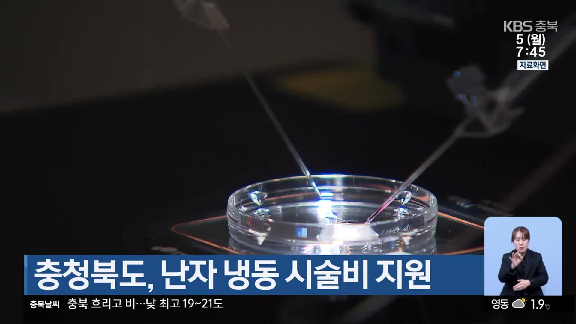 충청북도, 난자 냉동 시술비 지원