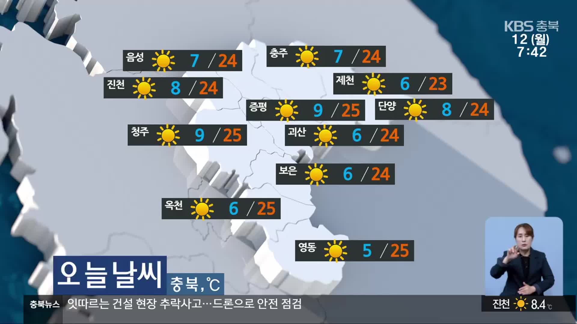 [날씨] 충북 한낮 23~25도 ‘맑음’…당분간 일교차 커