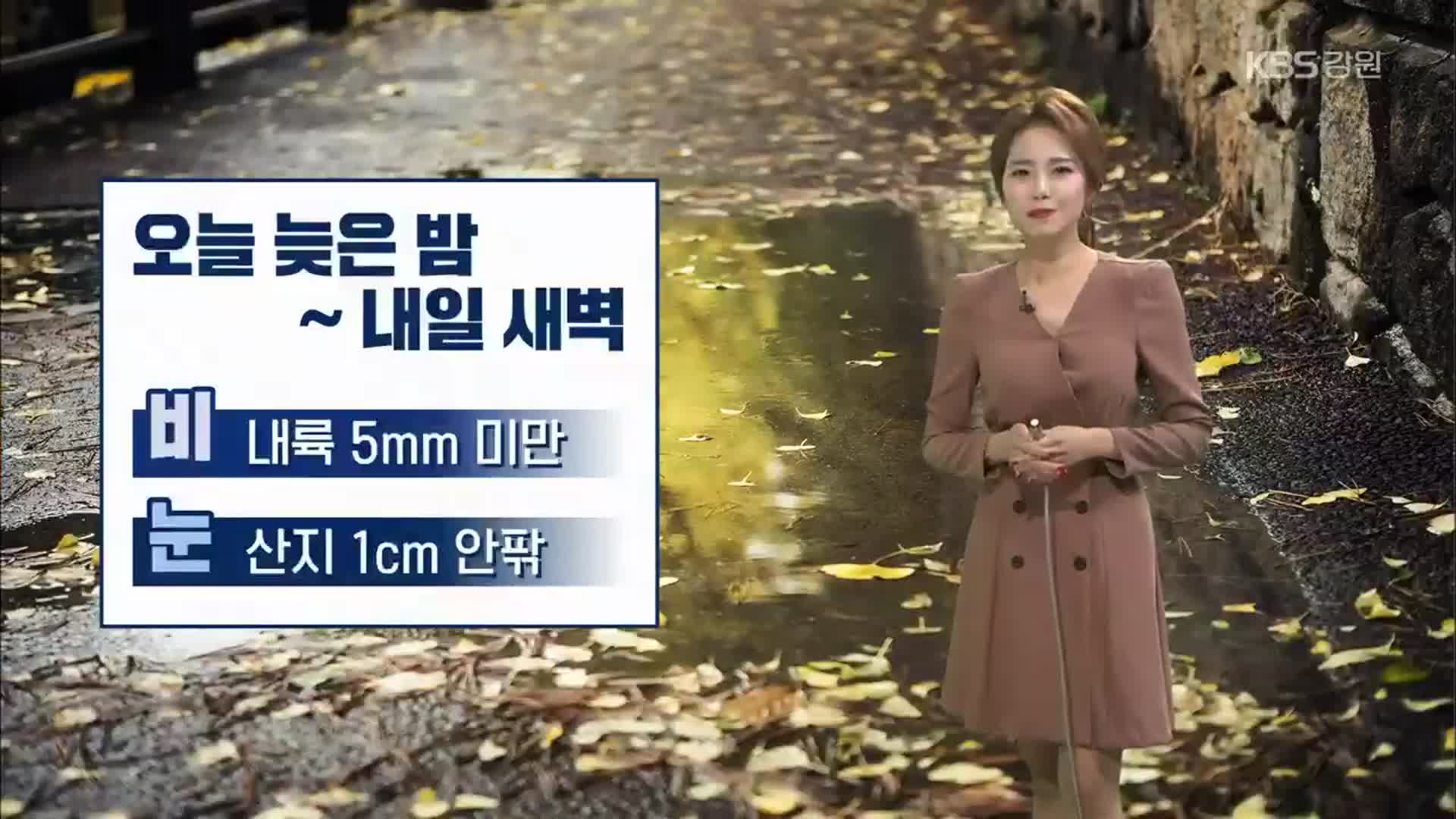 [날씨] 강원 밤부터 새벽 사이에 내륙 비·산지 눈