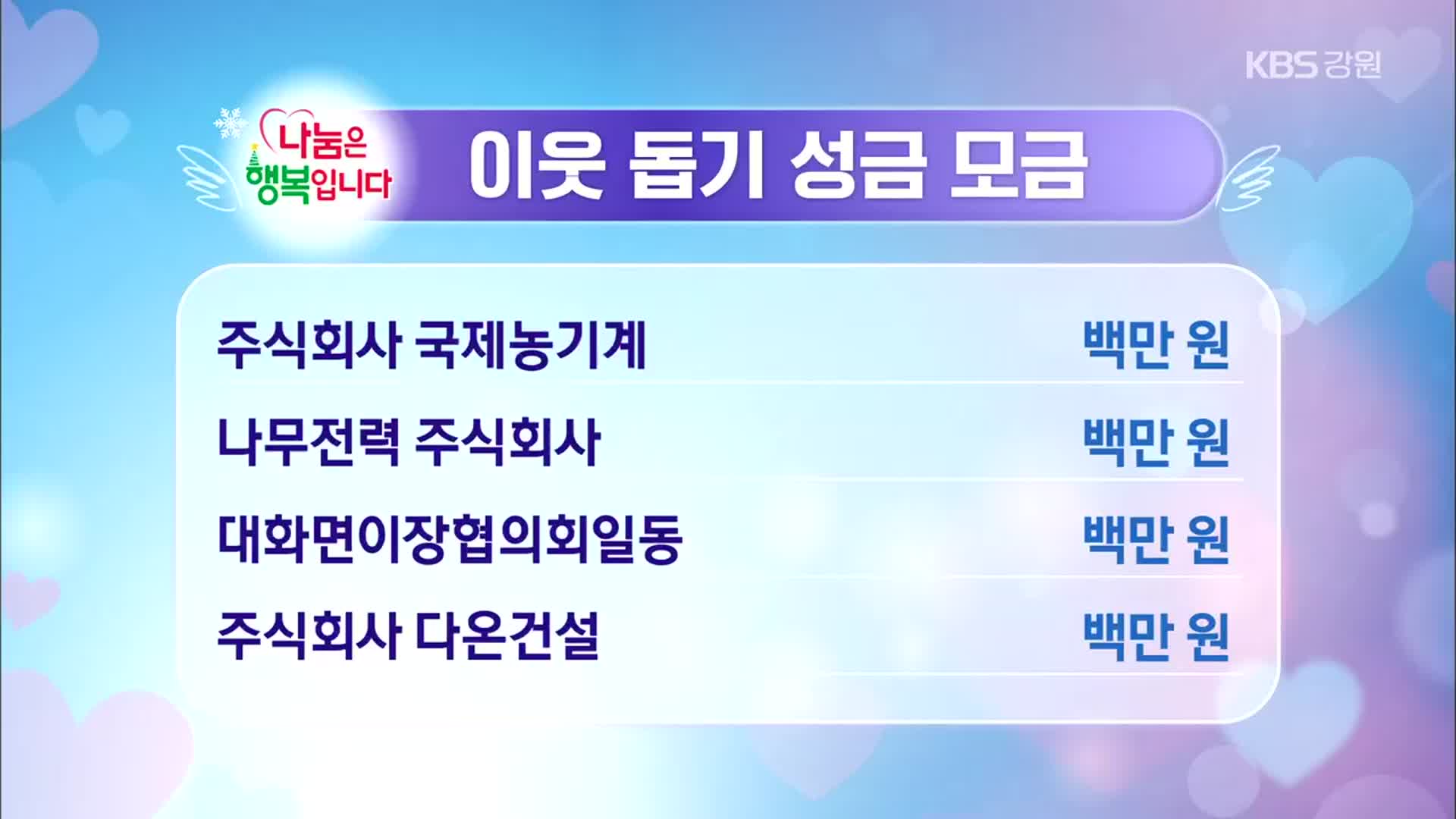 희망나눔 이웃 돕기 성금 모금