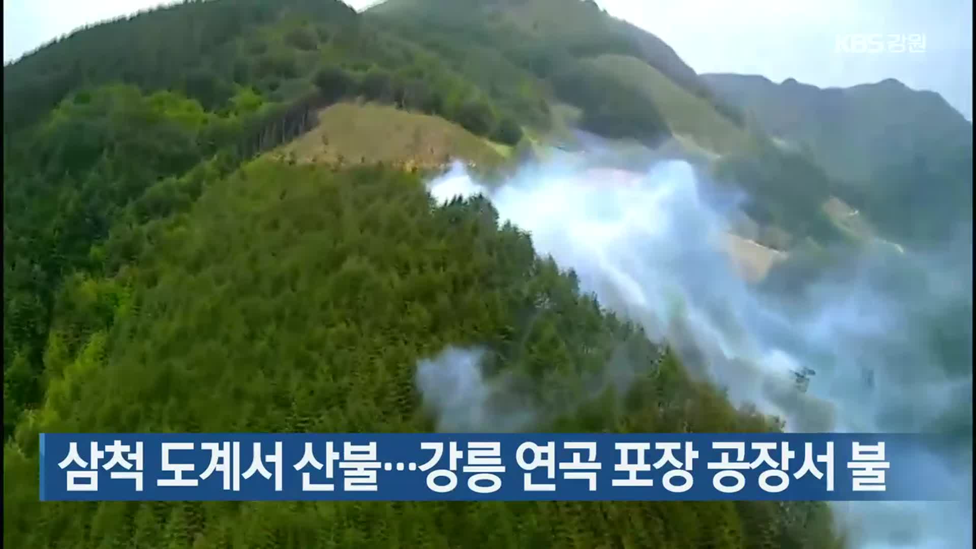 삼척 도계서 산불…강릉 연곡 포장 공장서 불