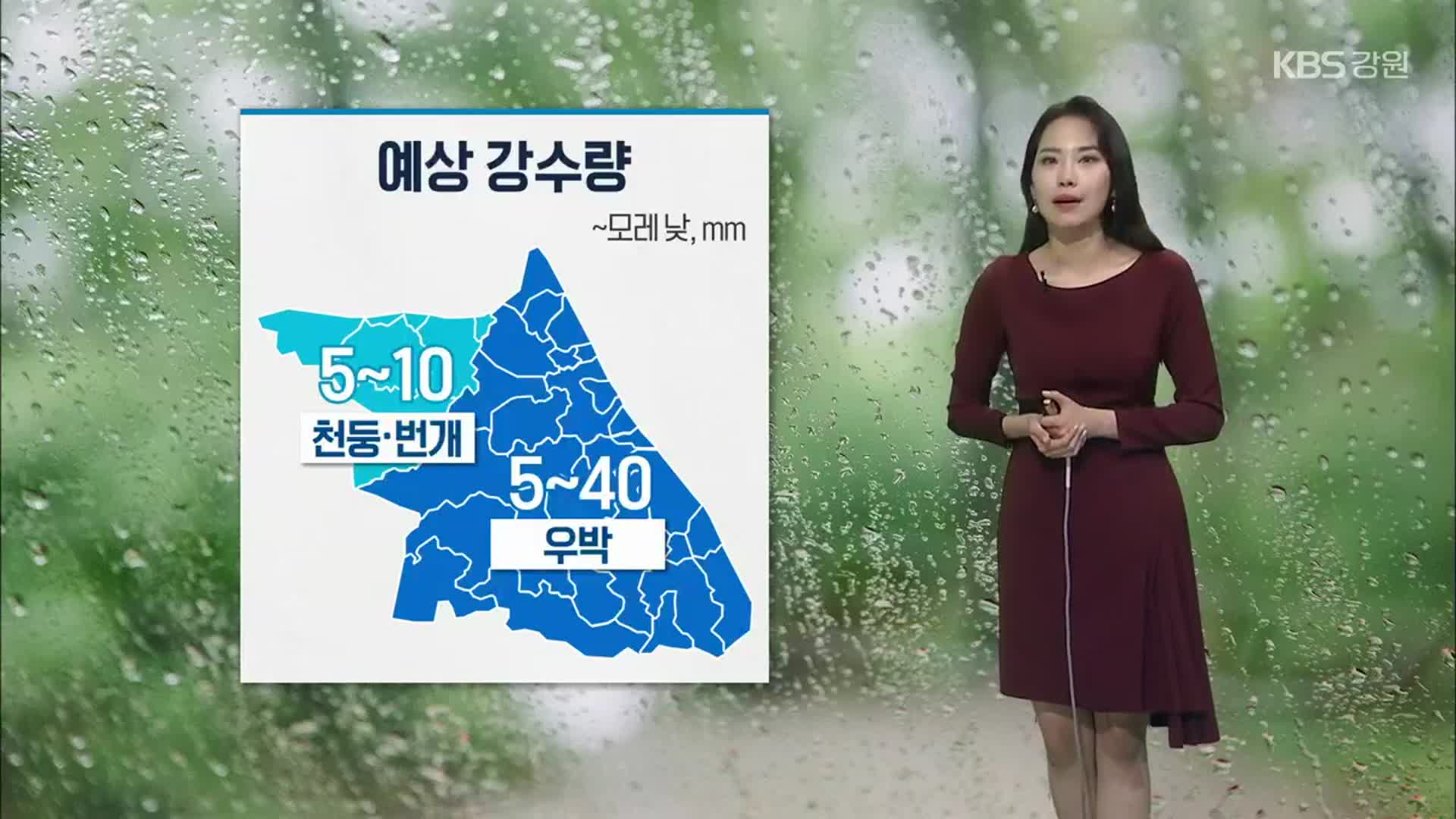 [날씨] 강원 모레 낮까지 ‘비’…예상 강수량 5~40㎜