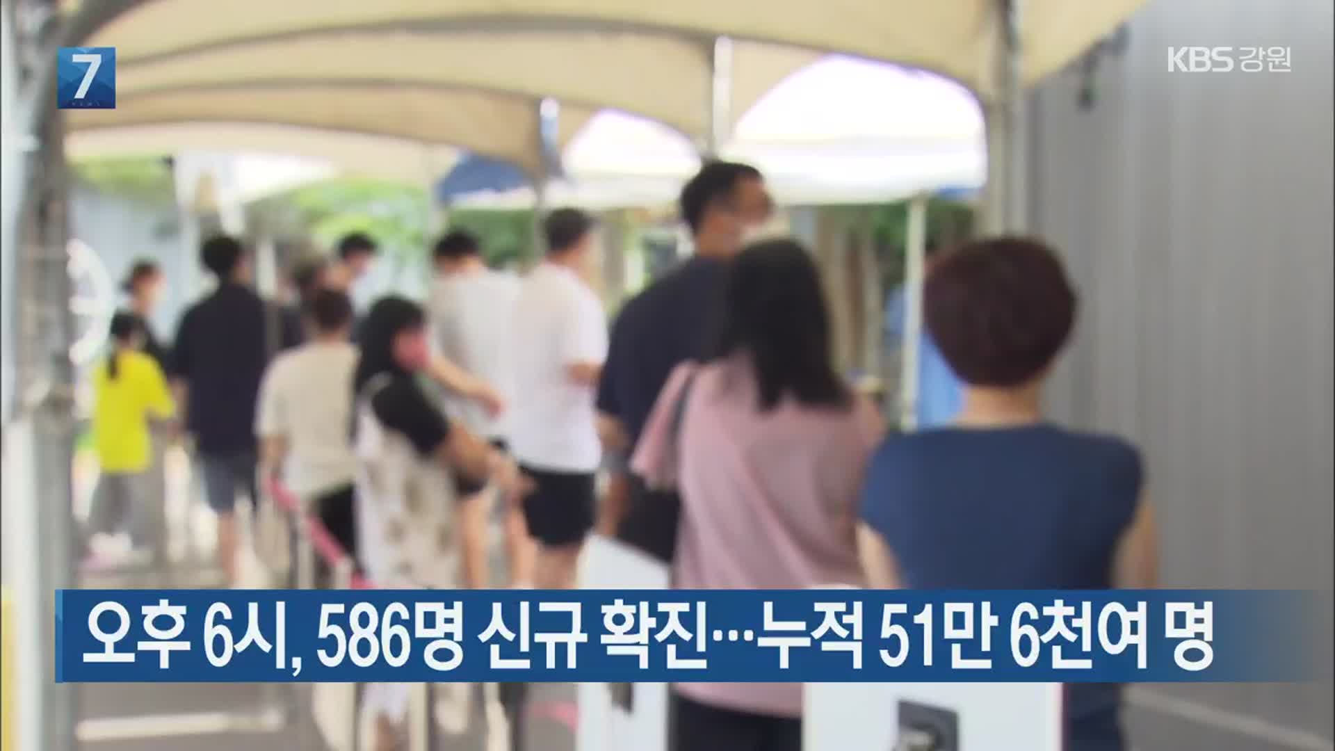 오후 6시, 586명 신규 확진…강원 누적 51만 6천여 명