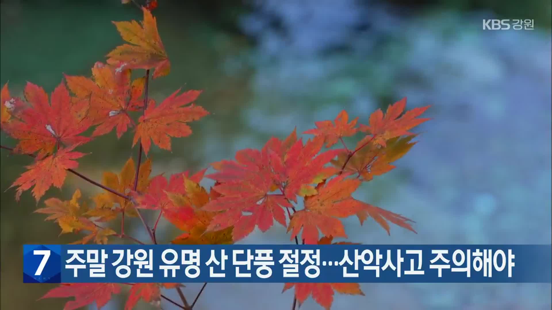 주말 강원 유명 산 단풍 절정…산악사고 주의해야