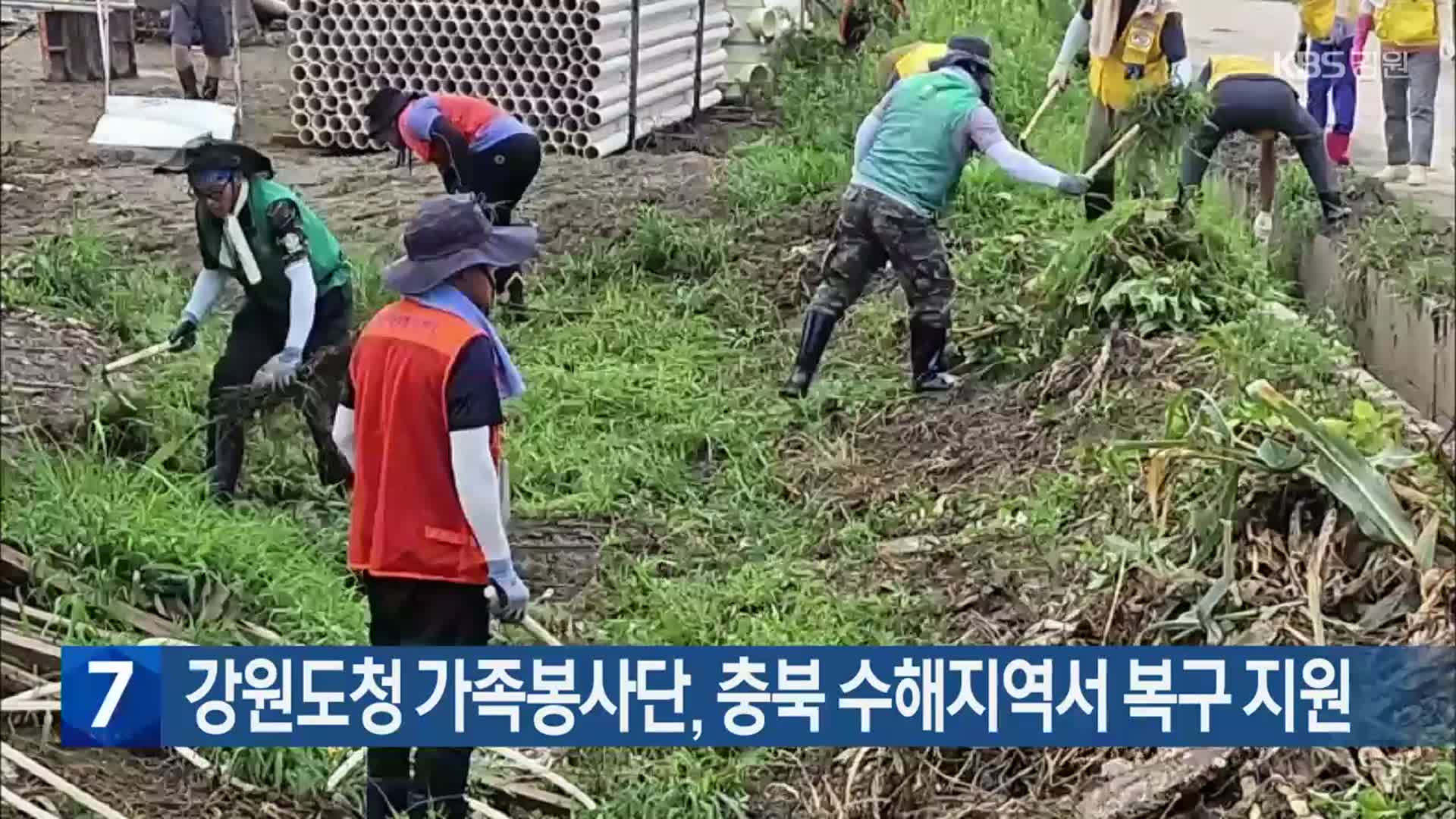 강원도청 가족봉사단, 충북 수해지역서 복구 지원