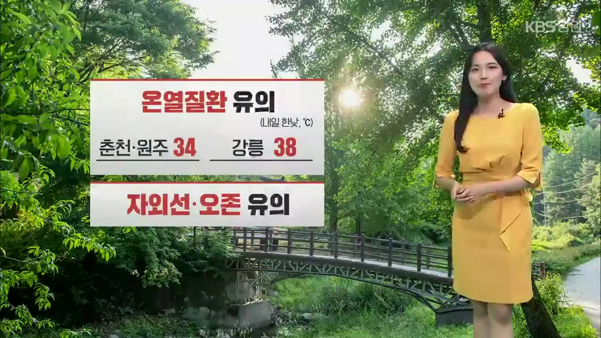 [날씨] 강원 내일 한낮 최고 38도…온열질환·자외선·오존 유의