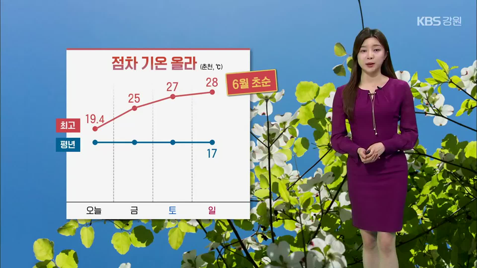 [날씨] 강원 내일부터 기온 오름세…영서 아침 안개 주의