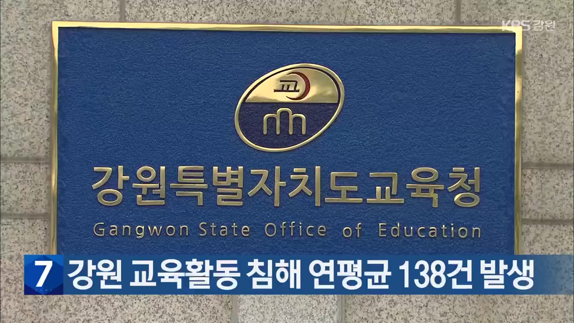 강원 교육활동 침해 연평균 138건 발생