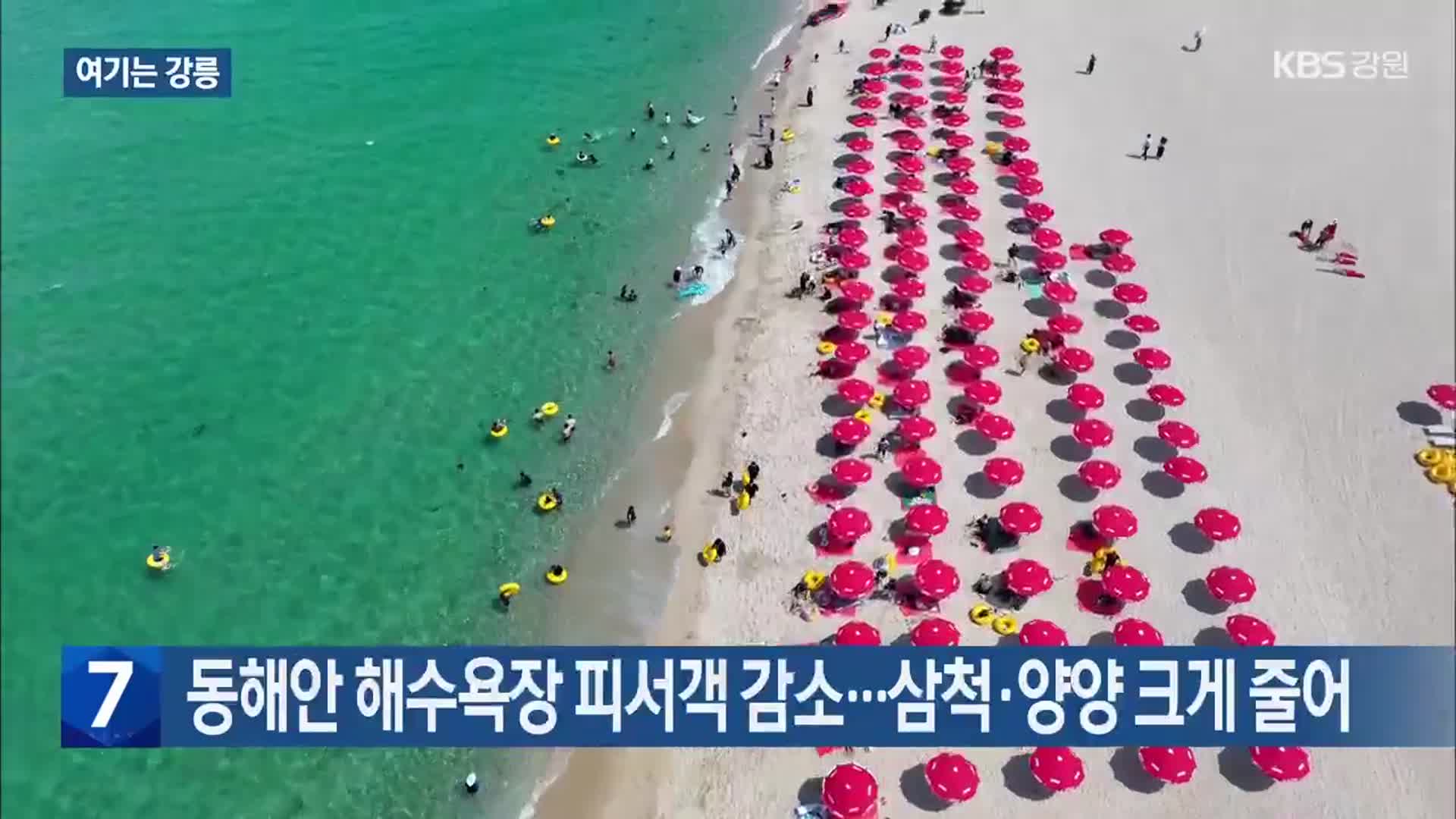 [여기는 강릉] 동해안 해수욕장 피서객 감소…삼척·양양 크게 줄어 외