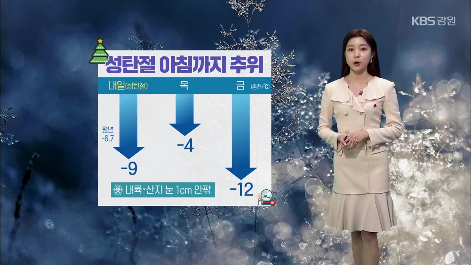 [날씨] 내일 성탄절, 강원 아침까지 추위…내륙·산지 눈