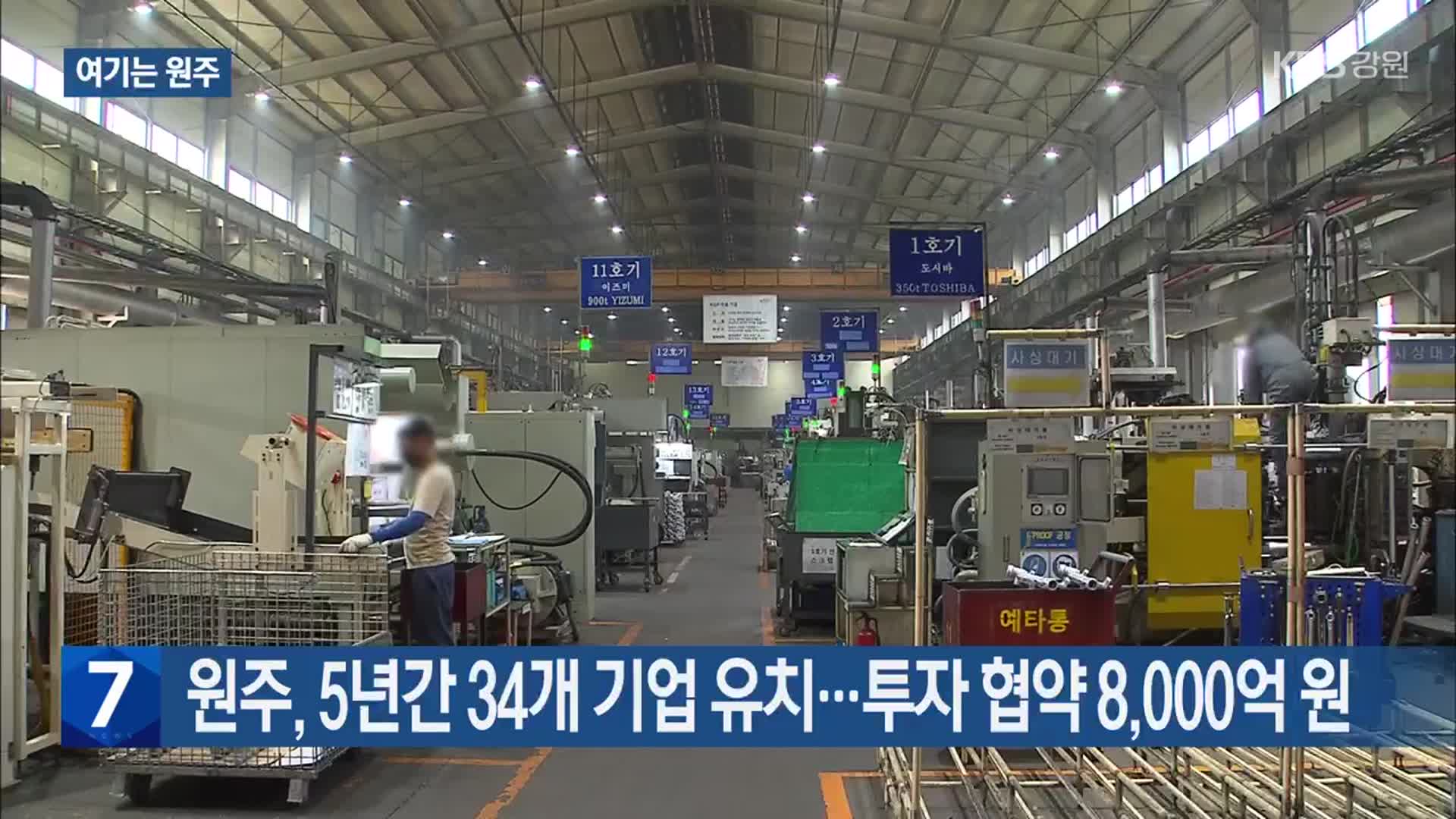 [여기는 원주] 원주, 5년간 34개 기업 유치…투자 협약 8,000억 원 외