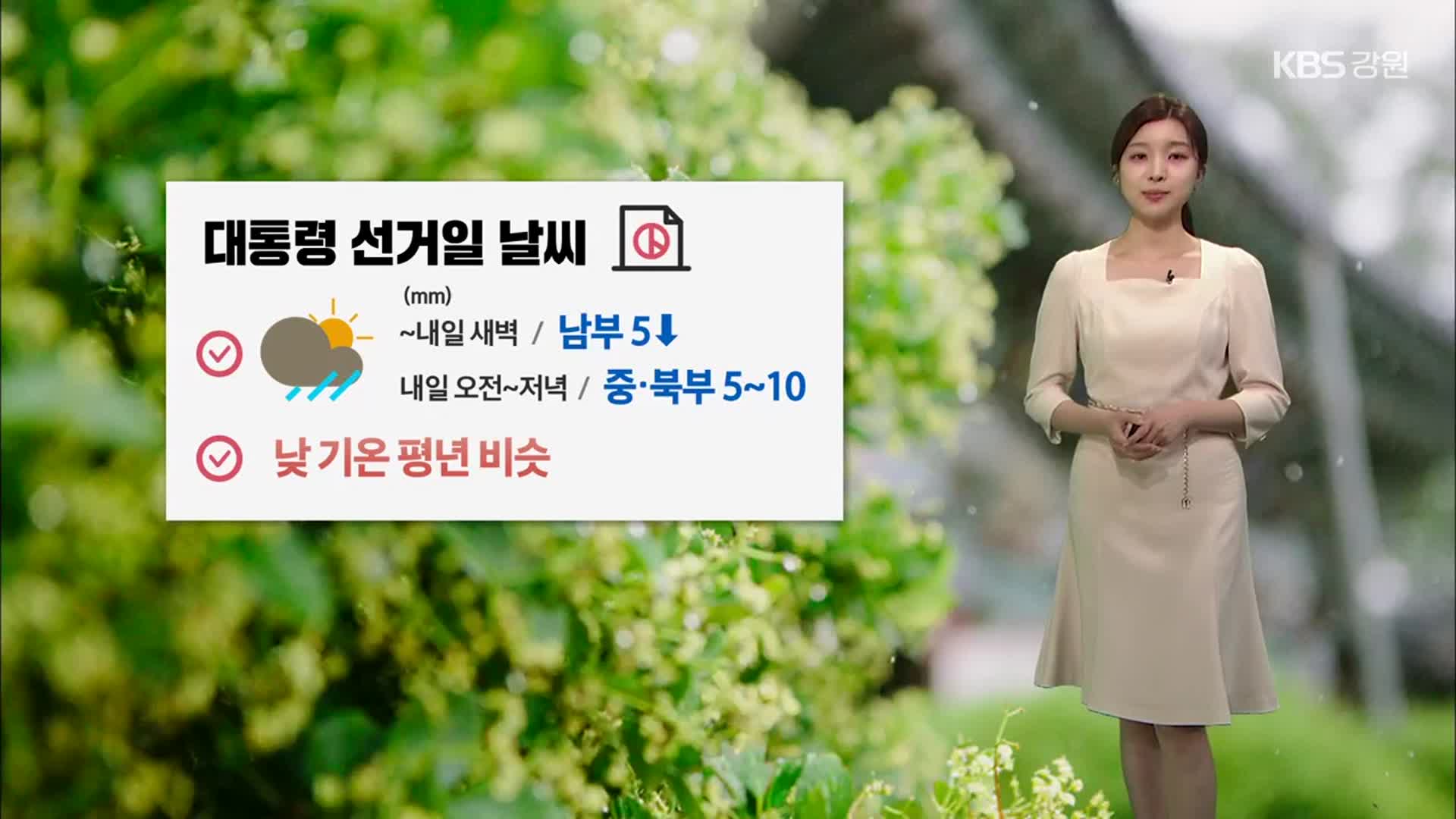 [날씨] 강원 중·북부 내일 5~10mm 비…밤부터 차차 맑아져