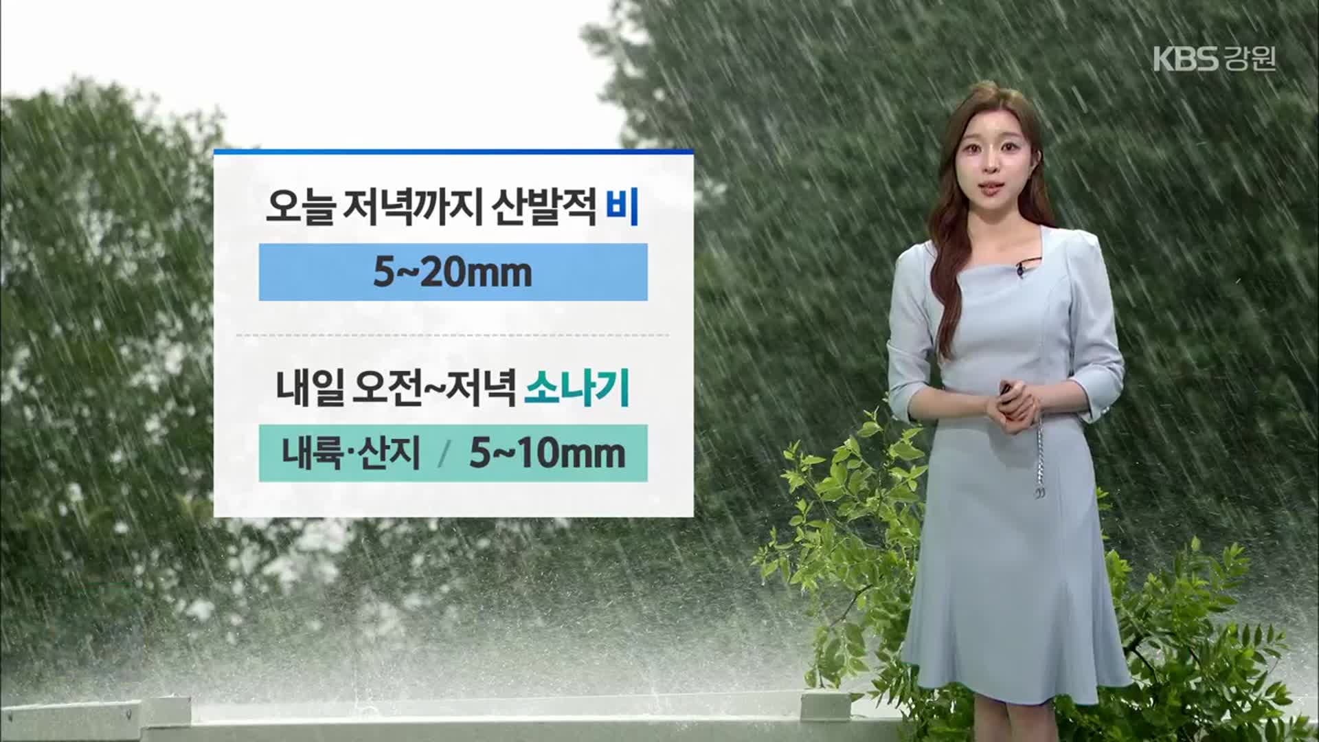 [날씨] 강원 내륙·산지 내일 5~10mm 소나기…강풍 주의
