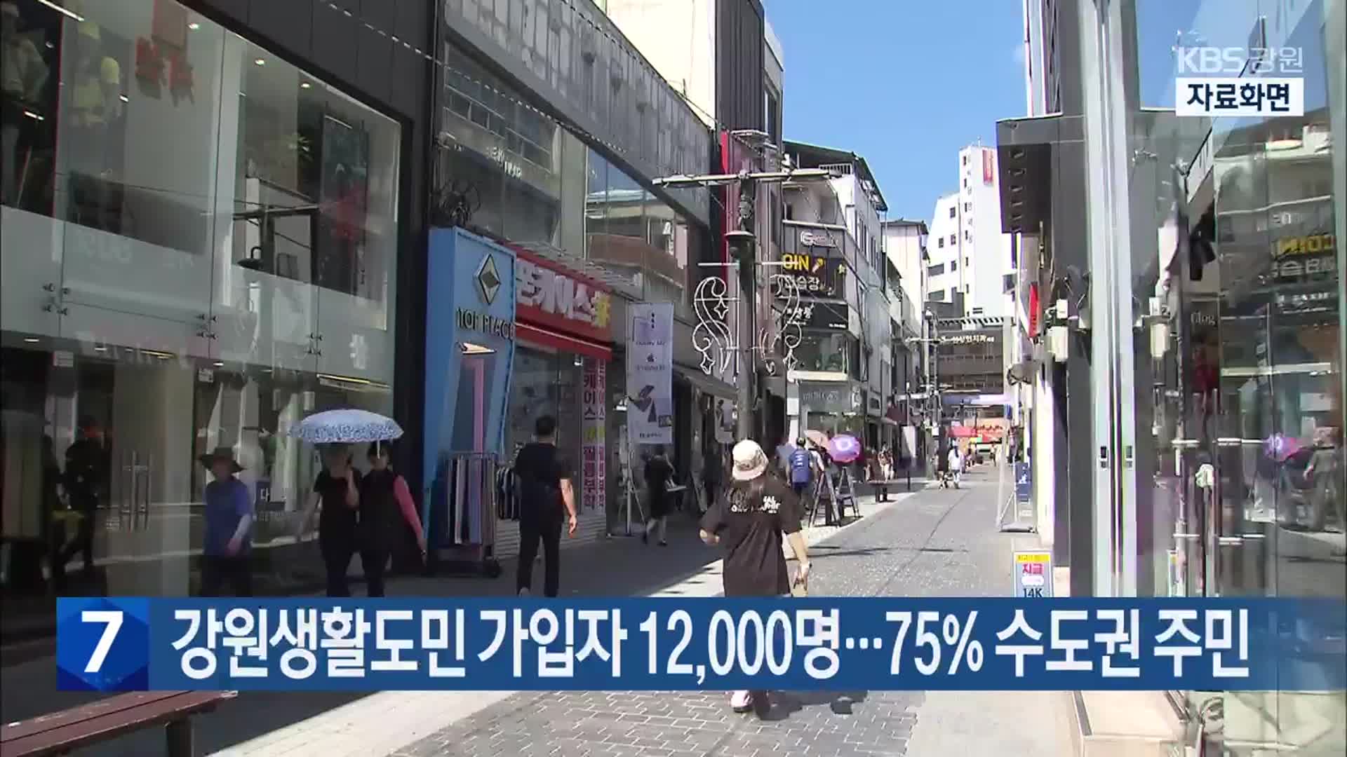 강원생활도민 가입자 12,000명…75% 수도권 주민