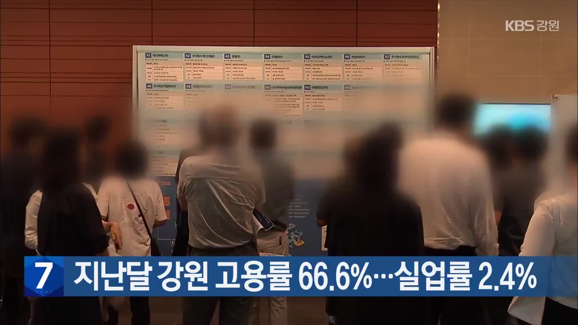지난달 강원 고용률 66.6%…실업률 2.4%
