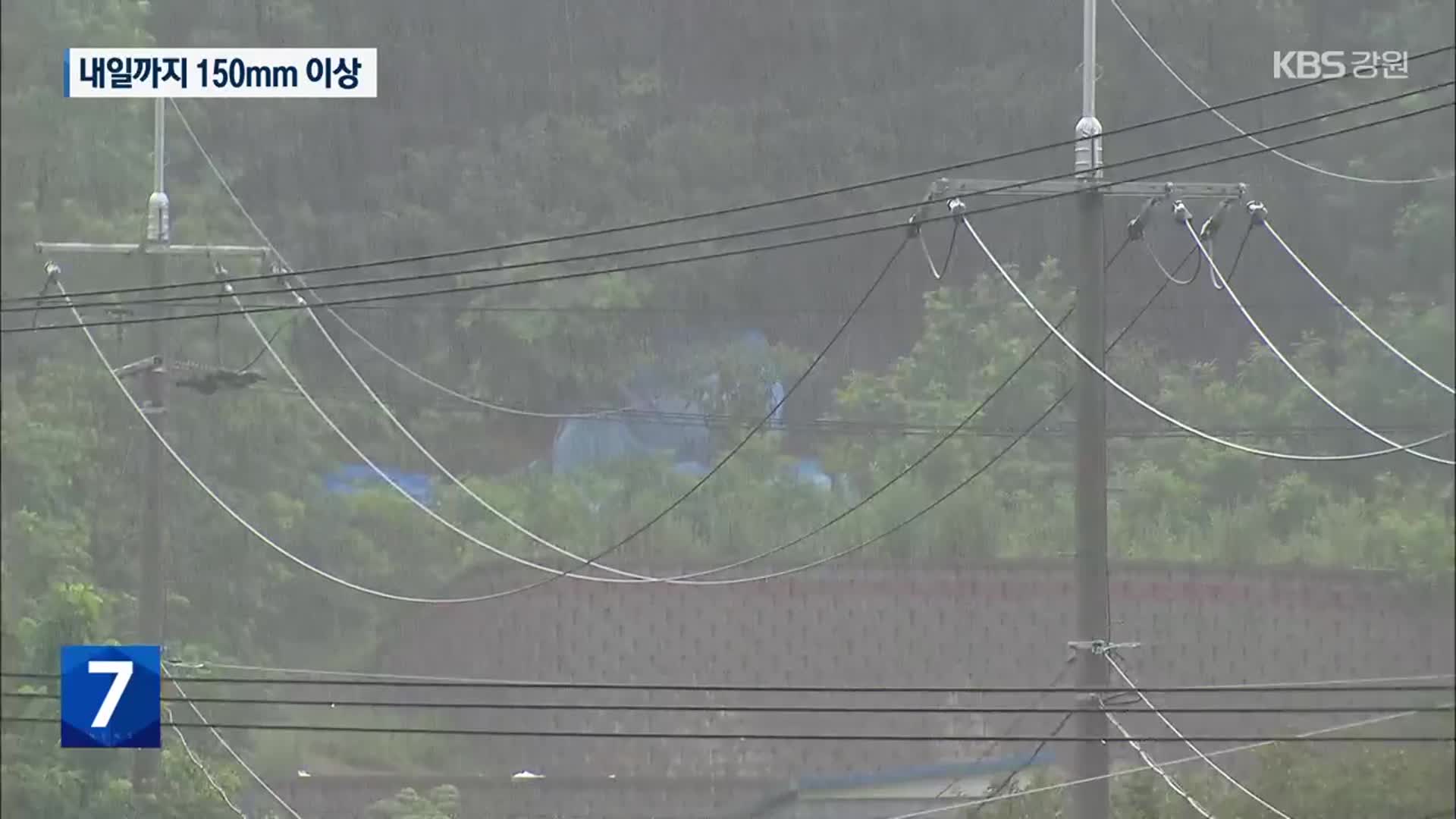 강원 내륙 많은 비…내일까지 150mm 이상