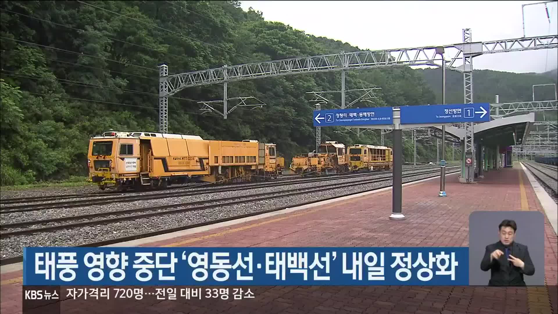 태풍 영향 중단 ‘영동선·태백선’ 내일 정상화