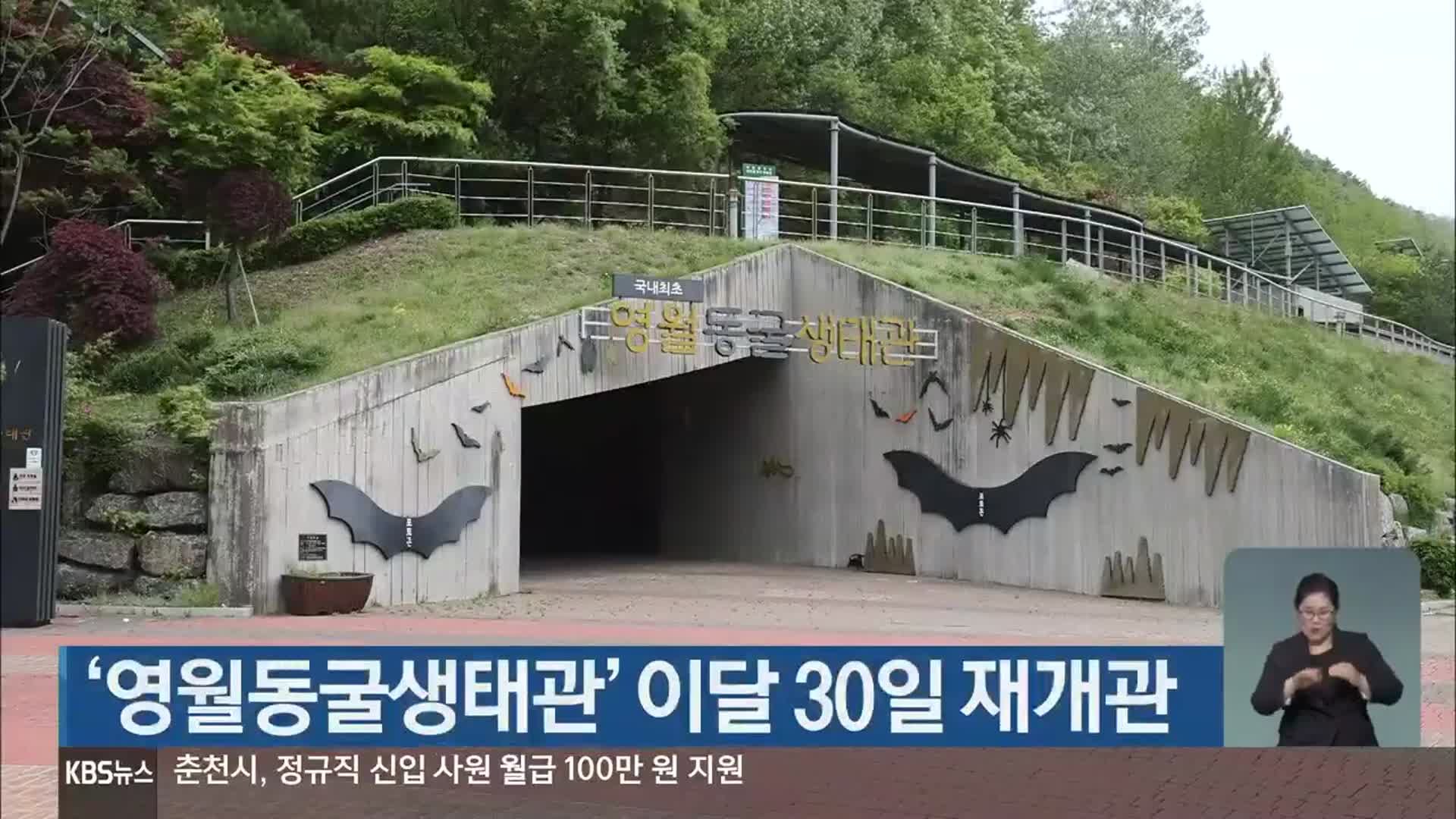 ‘영월동굴생태관’ 이달 30일 재개관