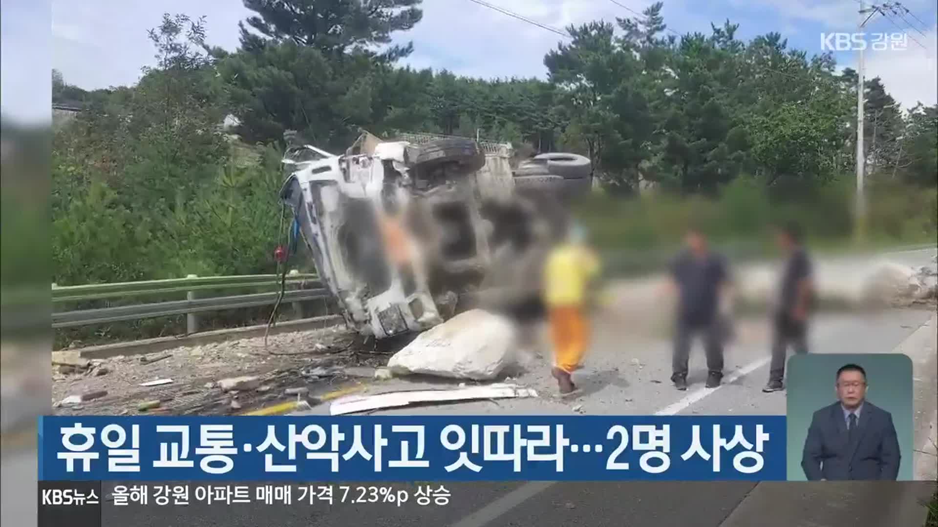 휴일 교통·산악사고 잇따라…2명 사상