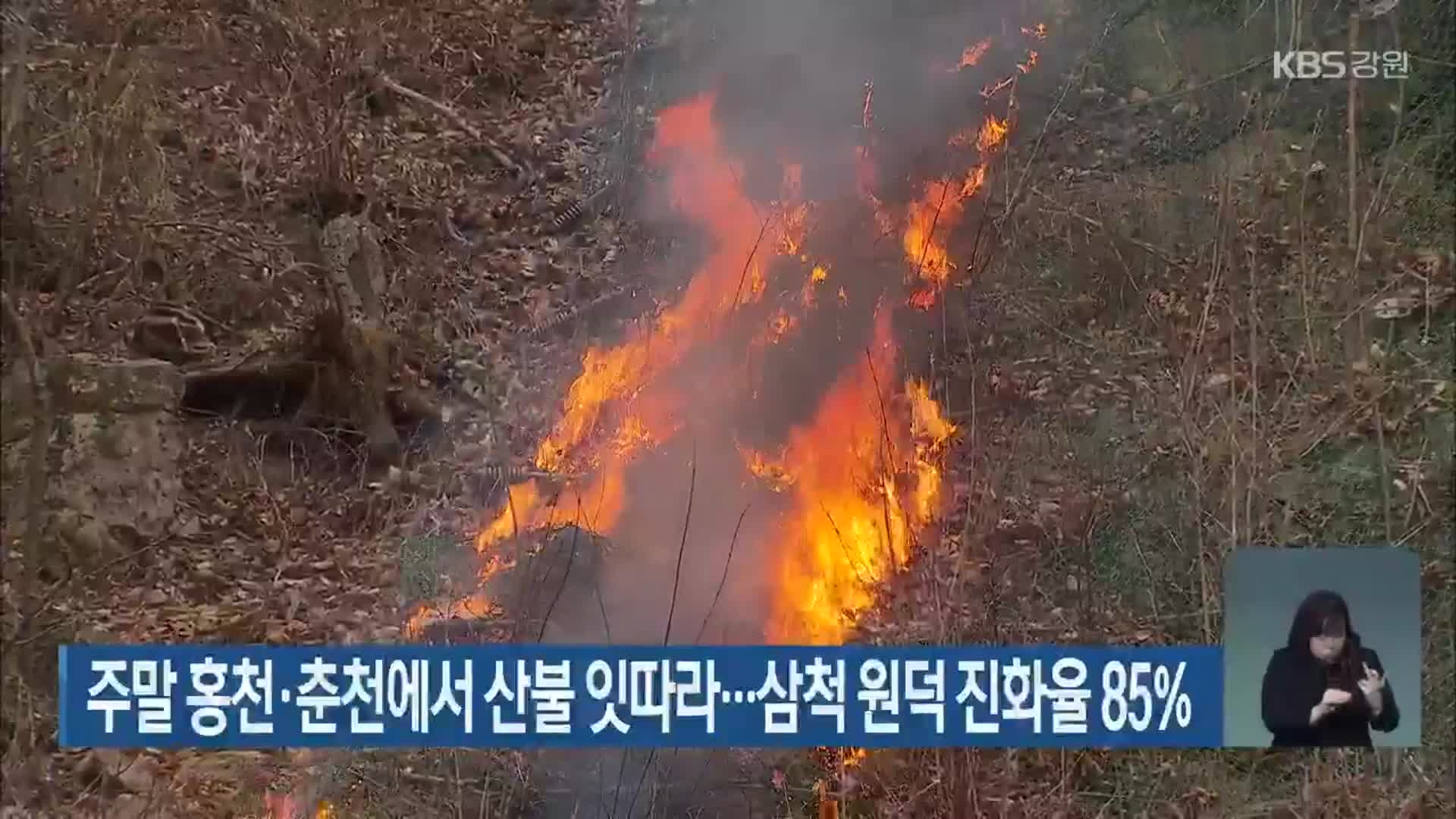 주말 홍천·춘천에서 산불 잇따라…삼척 원덕 진화율 85%