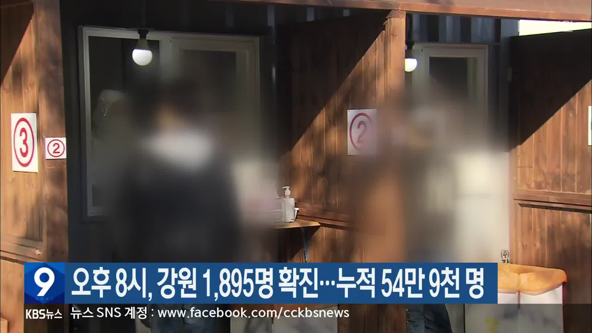 오후 8시, 강원 1,895명 확진…누적 54만 9천 명