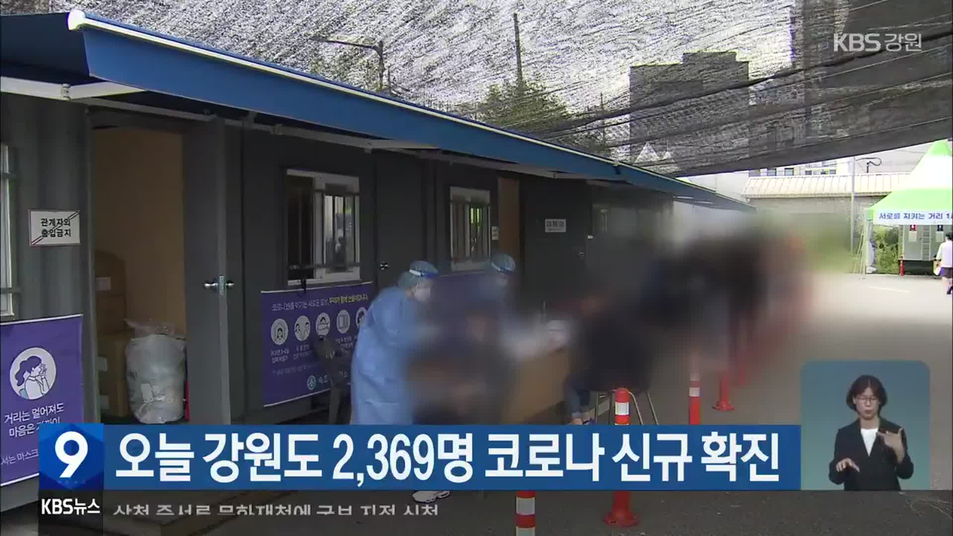 오늘 강원도 2,369명 코로나19 신규 확진