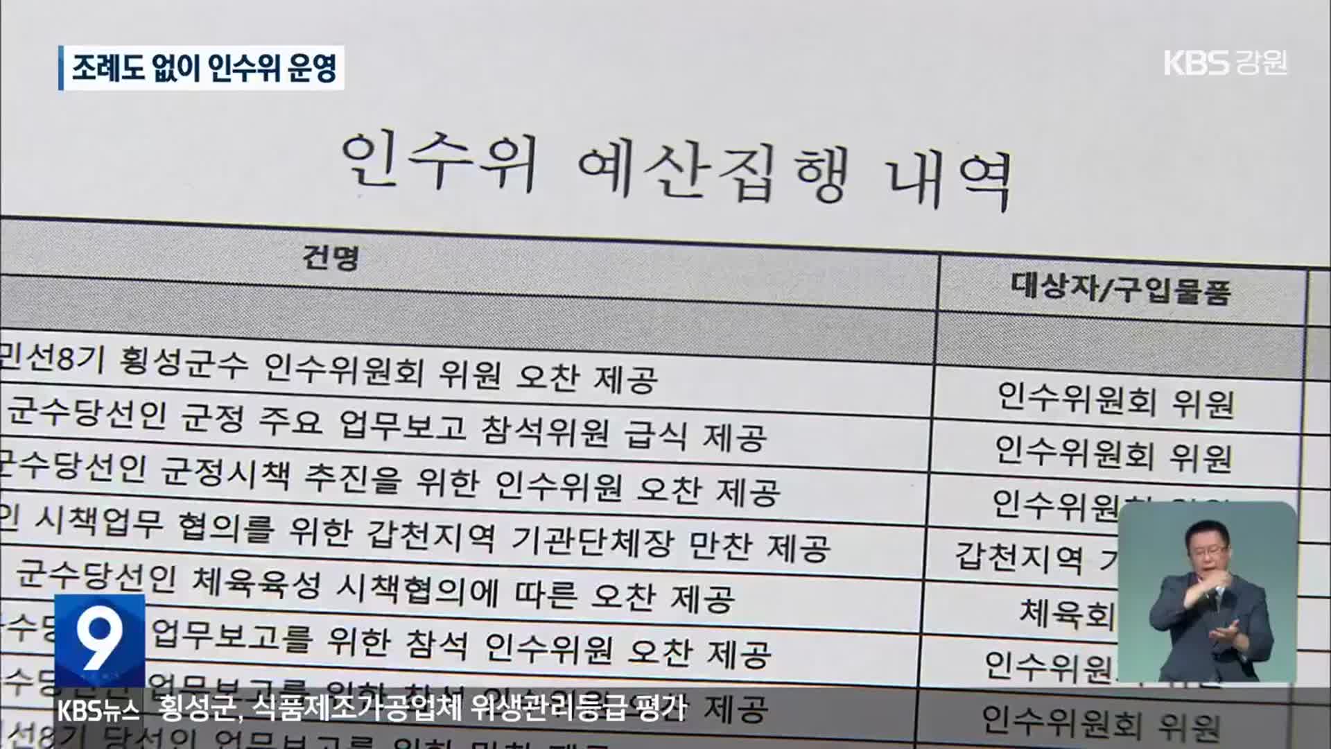 조례도 없이 인수위 운영…단체장 눈치 보느라?