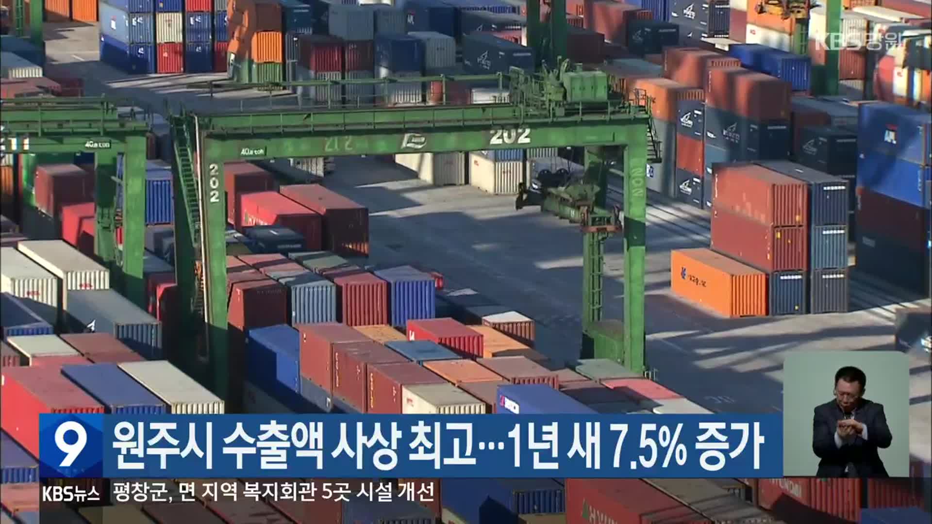 원주시 수출액 사상 최고…1년 새 7.5% 증가