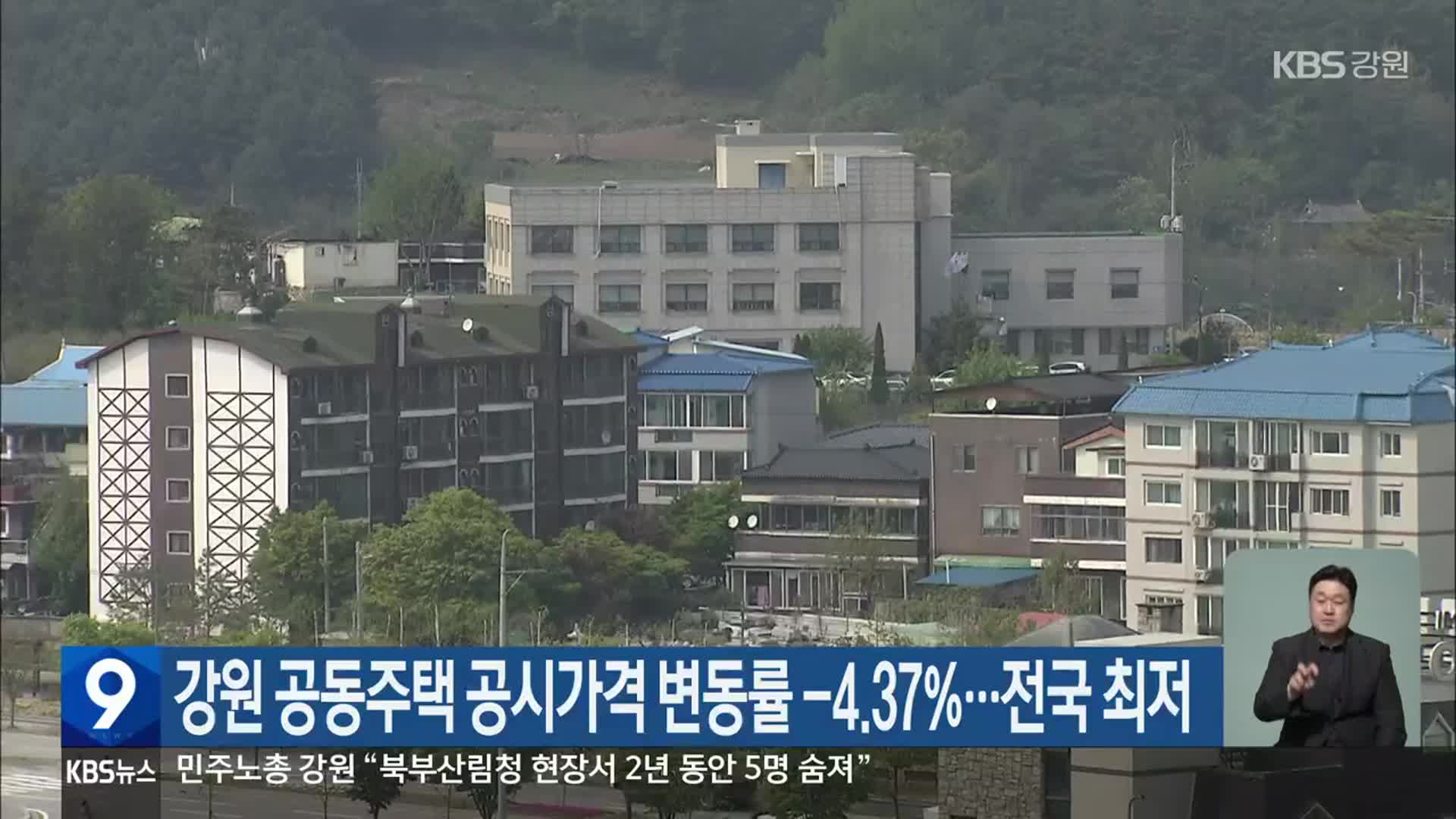 강원 공동주택 공시가격 변동률 -4.37%…전국 최저