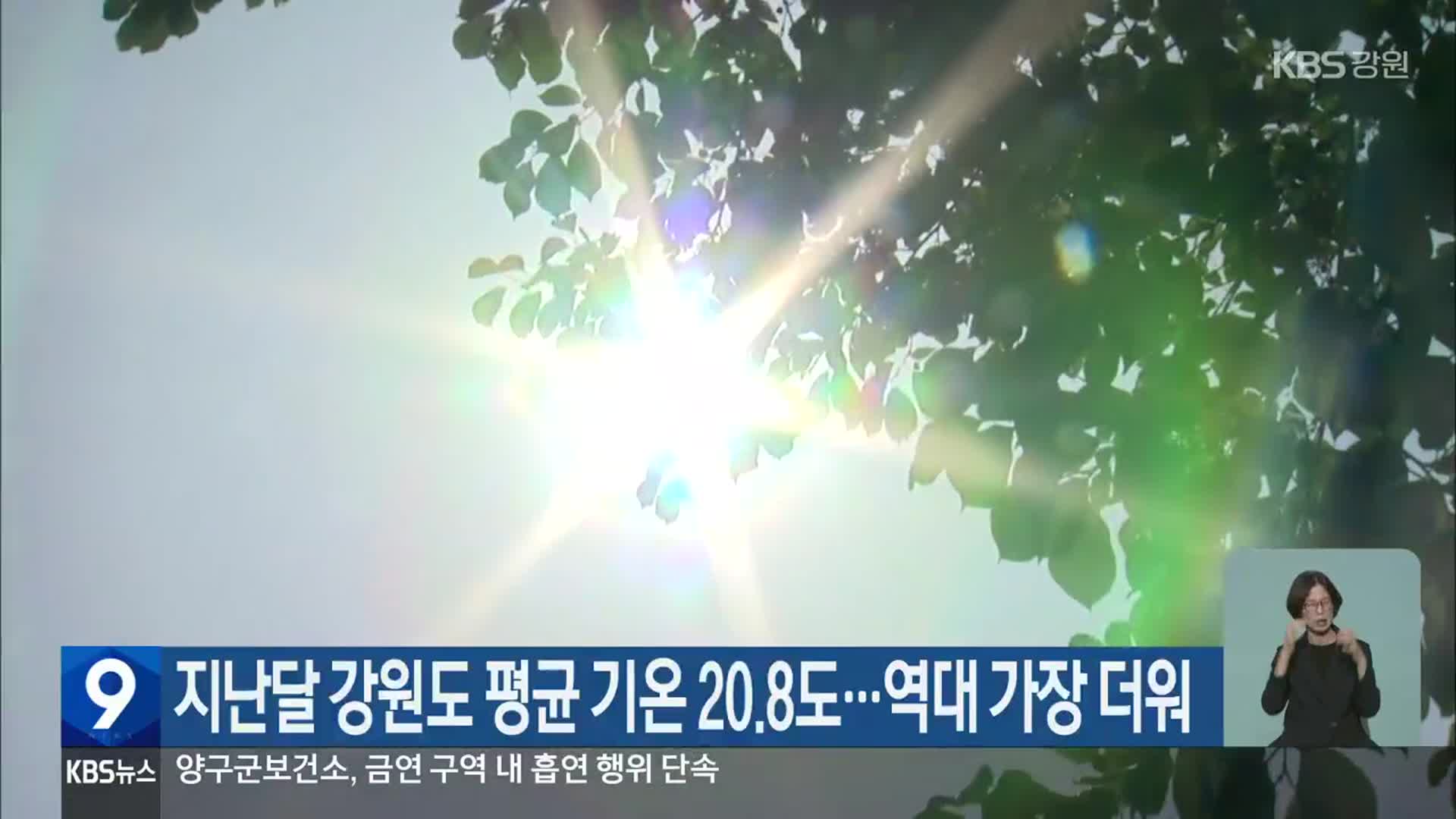 지난달 강원도 평균 기온 20.8도…역대 가장 더워