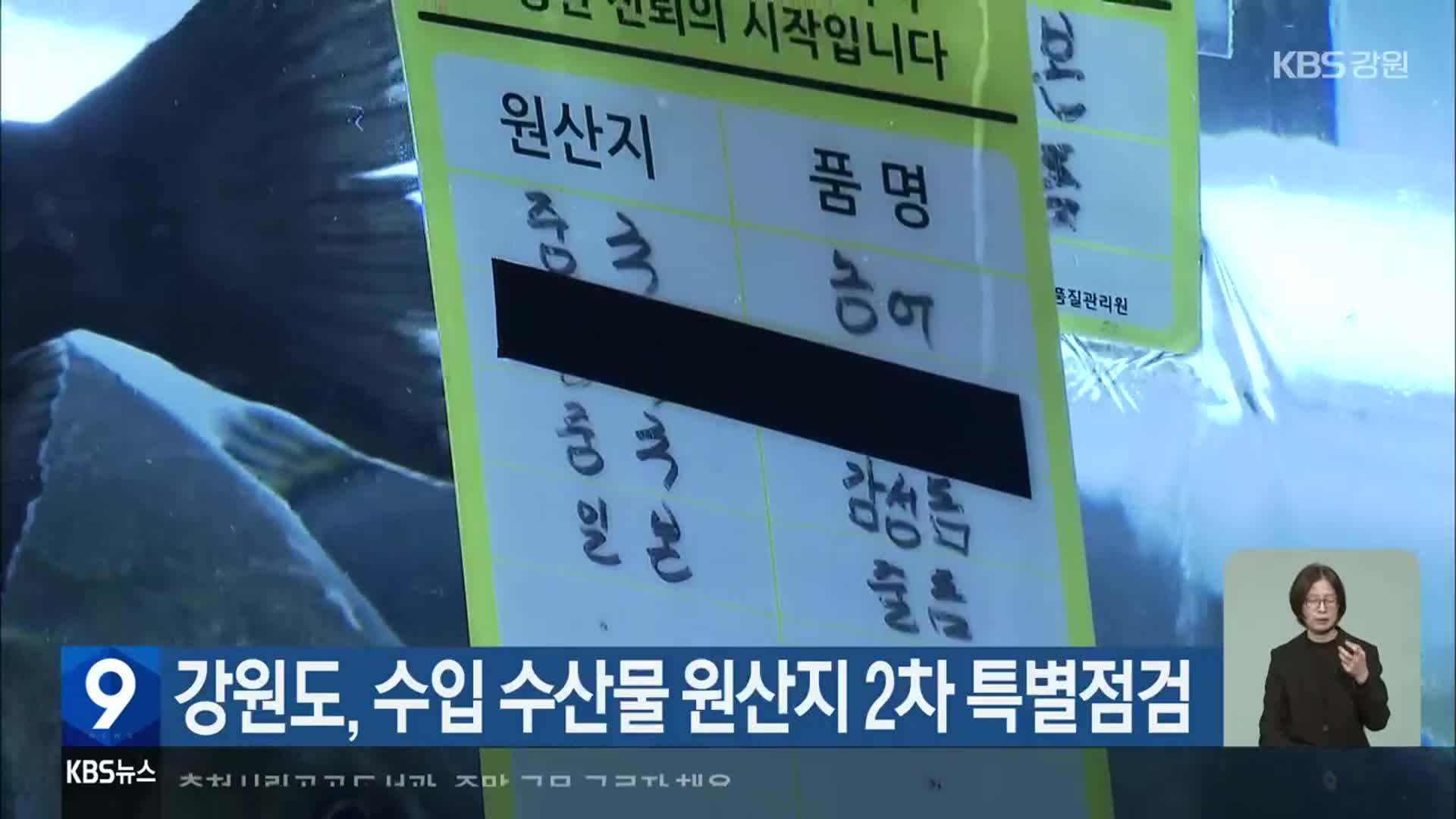 강원도, 수입 수산물 원산지 2차 특별점검