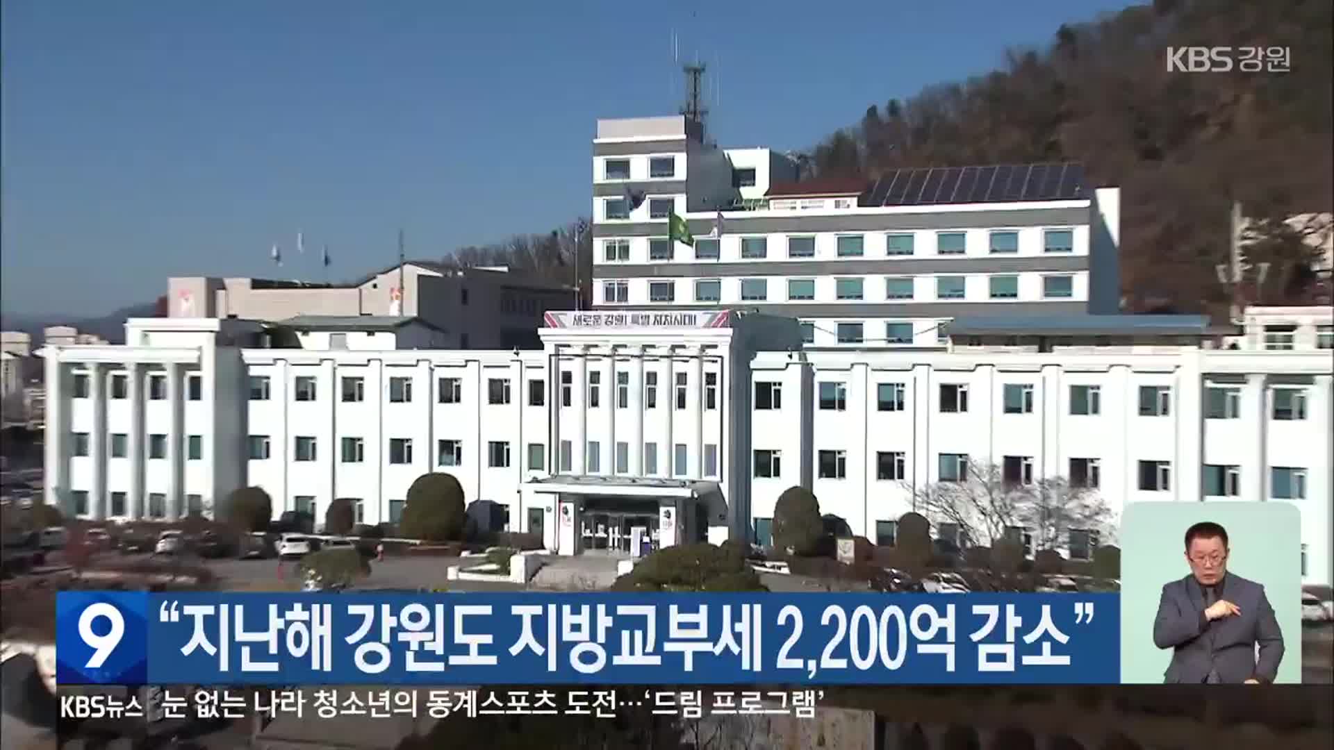 “지난해 강원도 지방교부세 2,200억 감소”