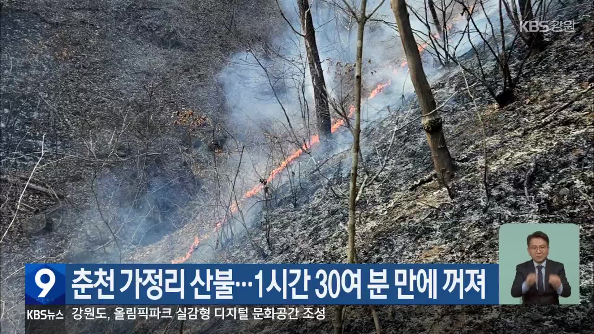 춘천 가정리 산불…1시간 30여 분 만에 꺼져