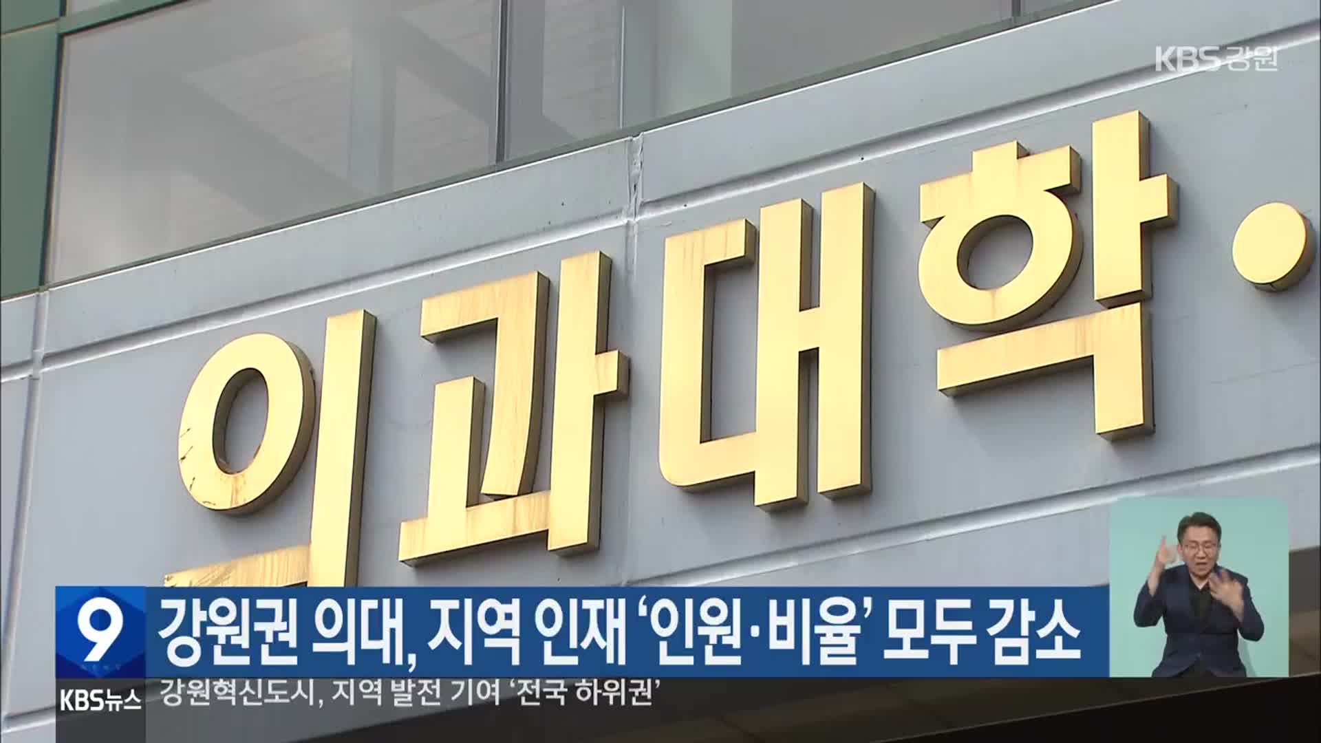 강원권 의대, 지역 인재 ‘인원·비율’ 모두 감소