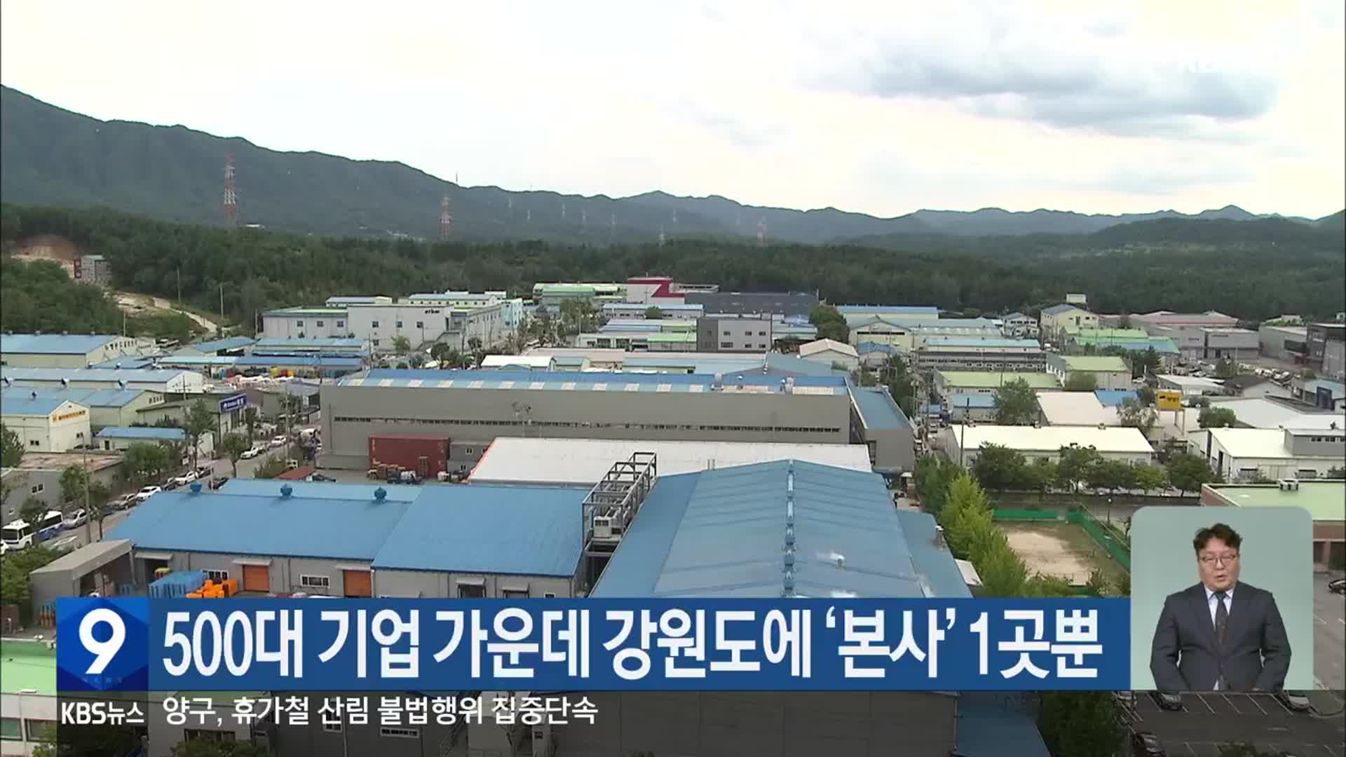 500대 기업 가운데 강원도에 ‘본사’ 1곳뿐