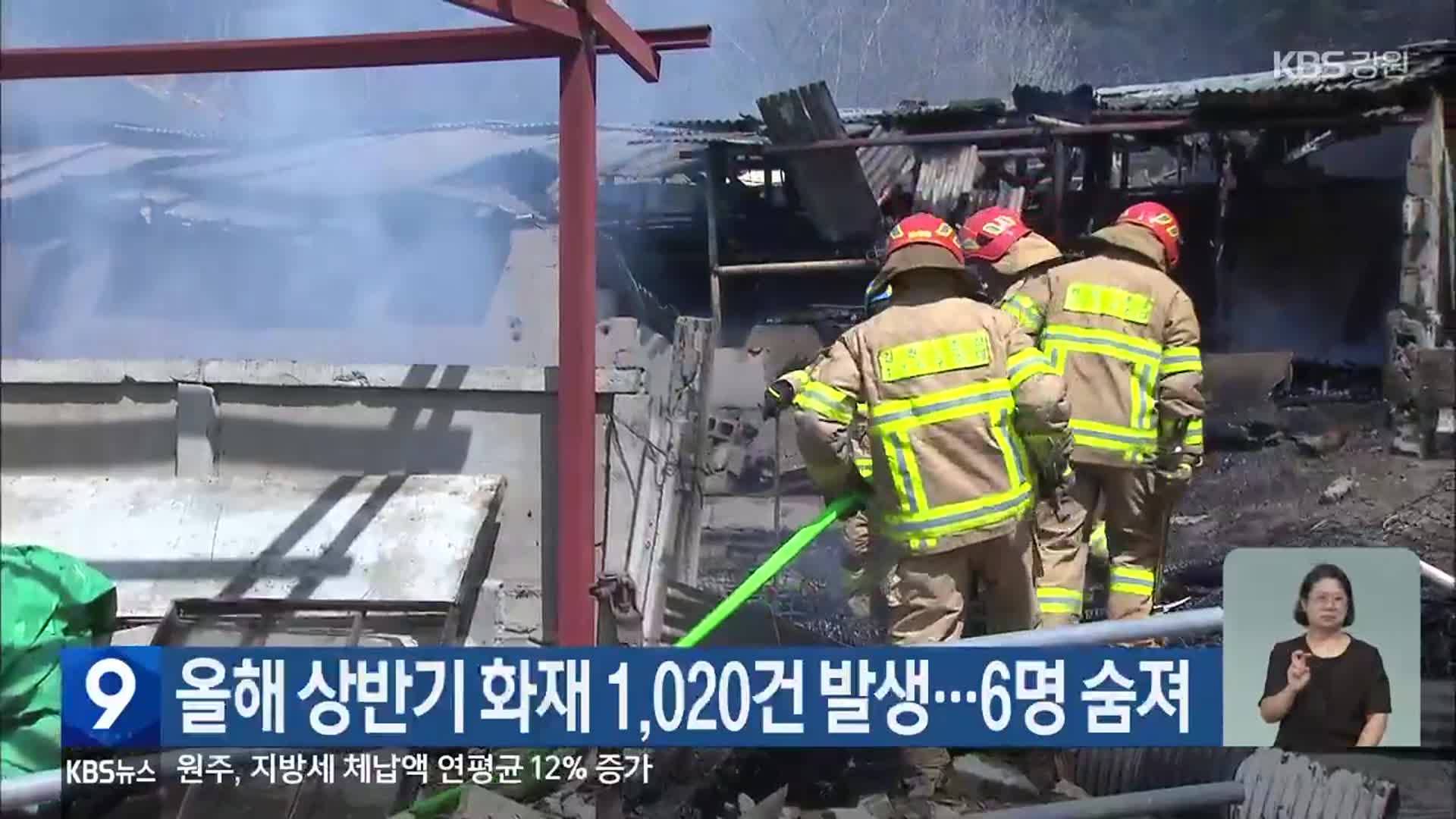 올해 상반기 화재 1,020건 발생…6명 숨져