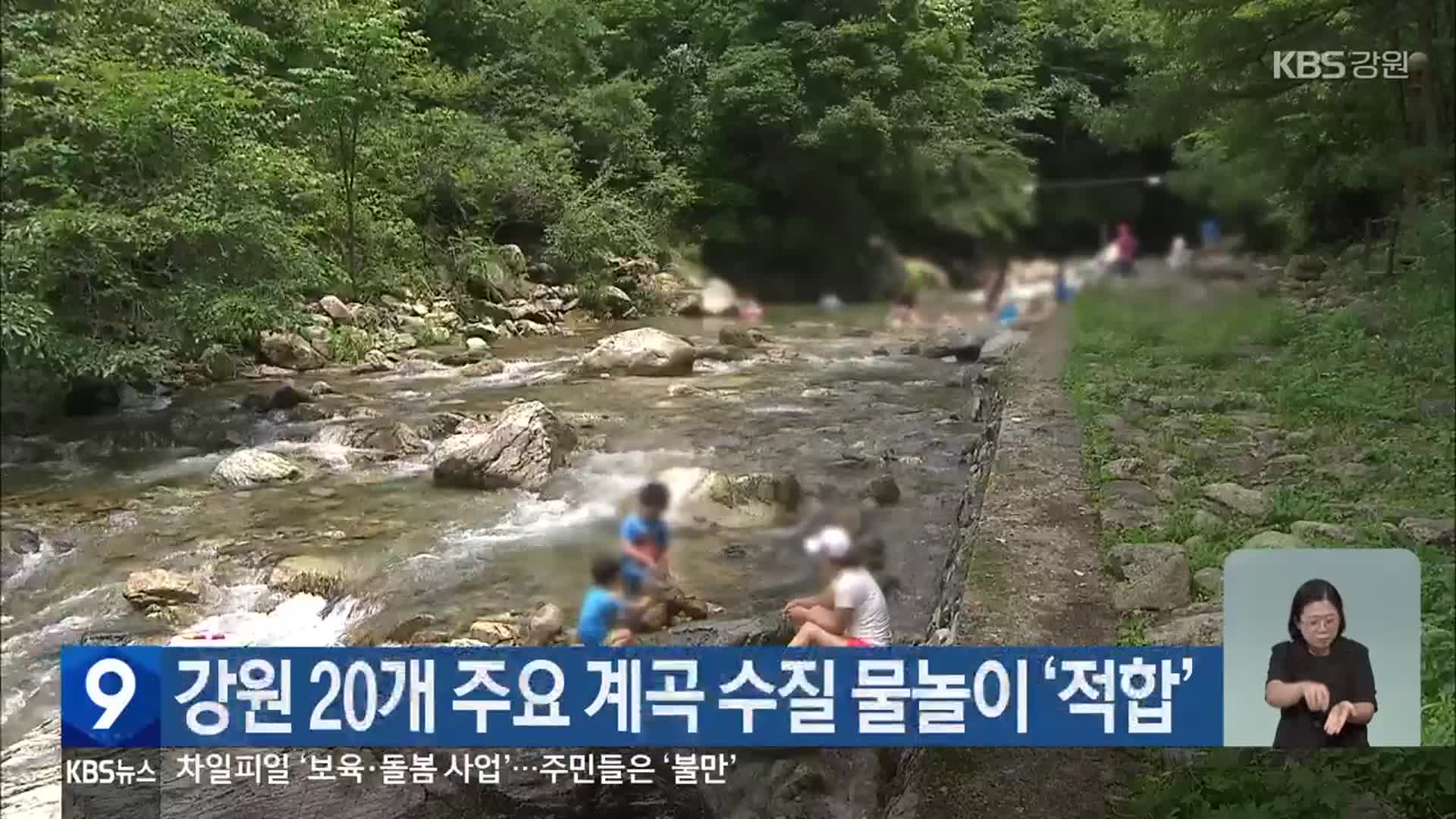 강원 20개 주요 계곡 수질 물놀이 ‘적합’