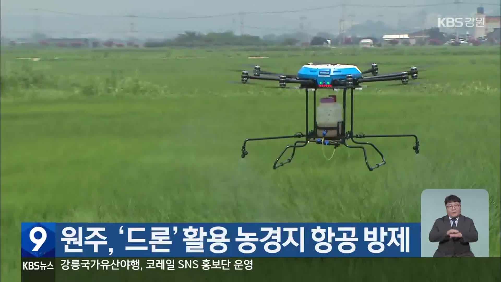 원주, ‘드론’ 활용 농경지 항공 방제