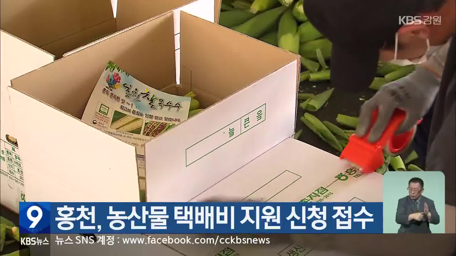 홍천, 농산물 택배비 지원 신청 접수
