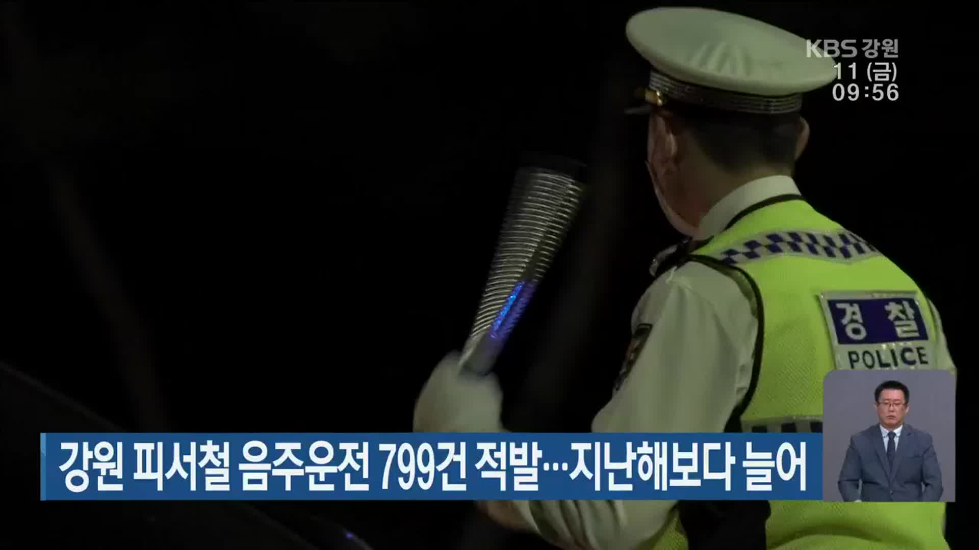 강원 피서철 음주운전 799건 적발…지난해보다 늘어