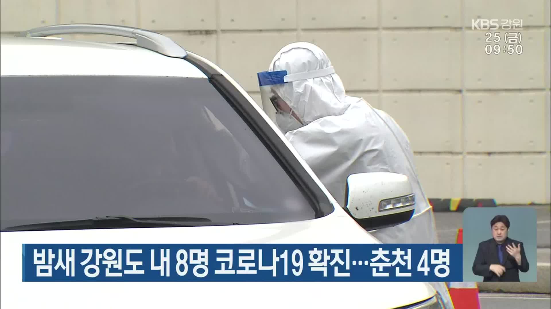 밤새 강원도 내 8명 코로나19 확진…춘천 4명
