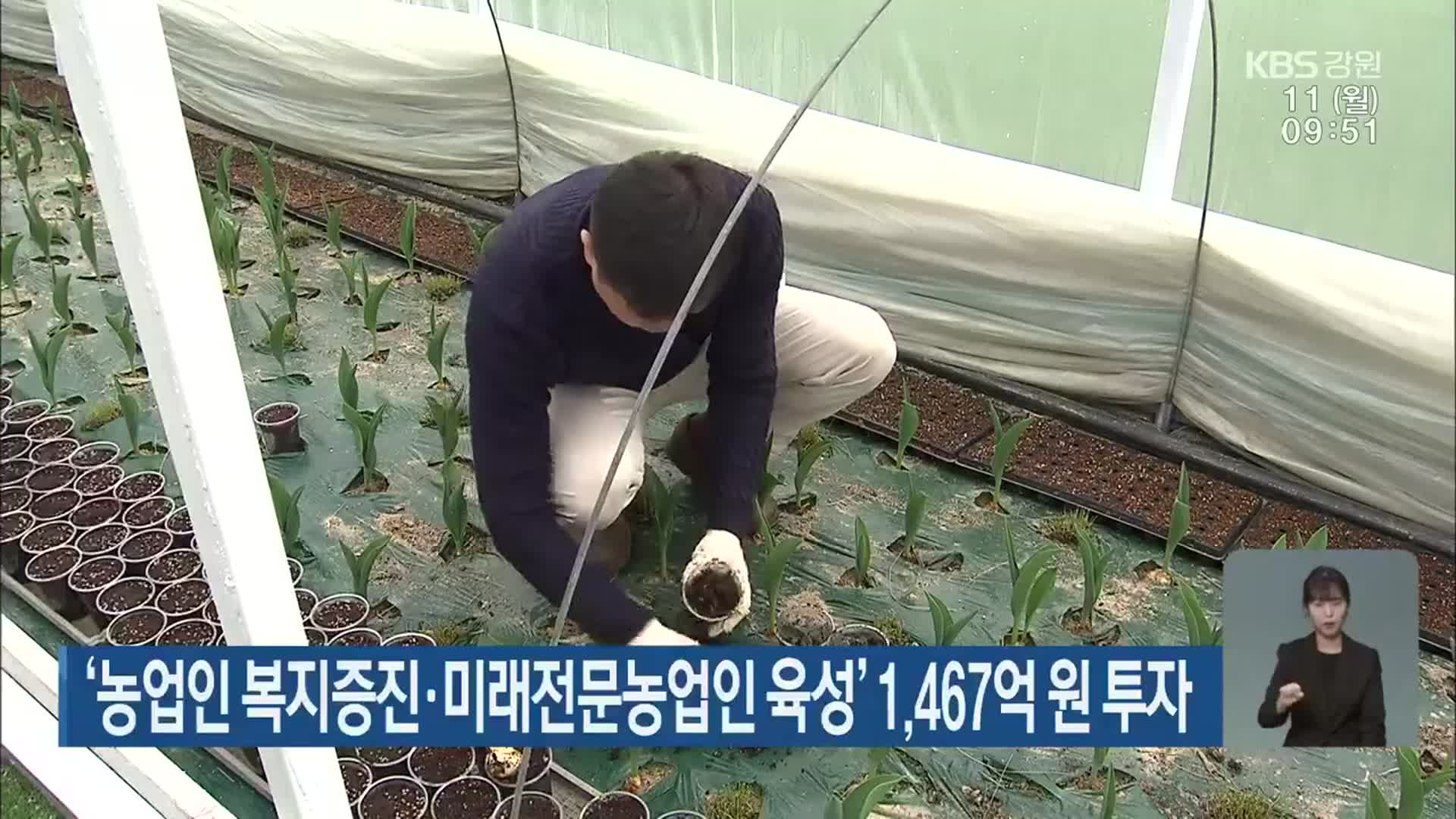 ‘농업인 복지증진·미래전문농업인 육성’ 1,467억 원 투자