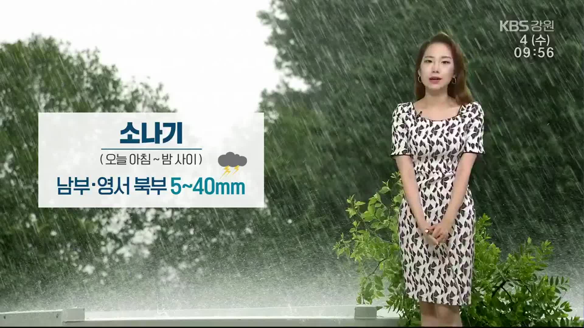 [날씨] 강원 남부·영서 북부 5~40㎜ 소나기…폭염특보 이어져
