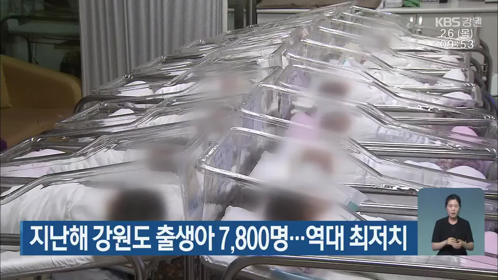 지난해 강원도 출생아 7,800명…역대 최저치